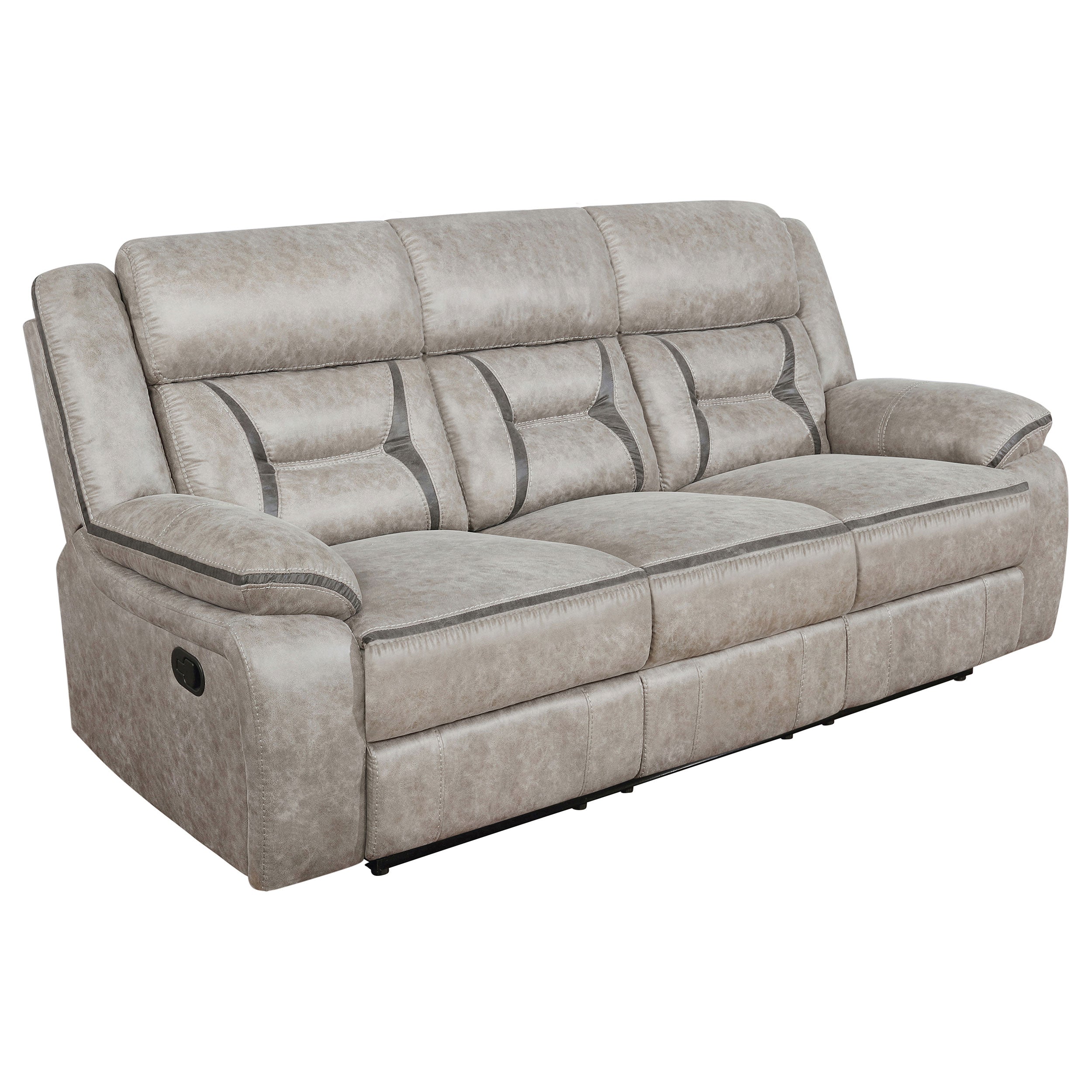 Greer Upholstered Reclining Sofa Set Brown