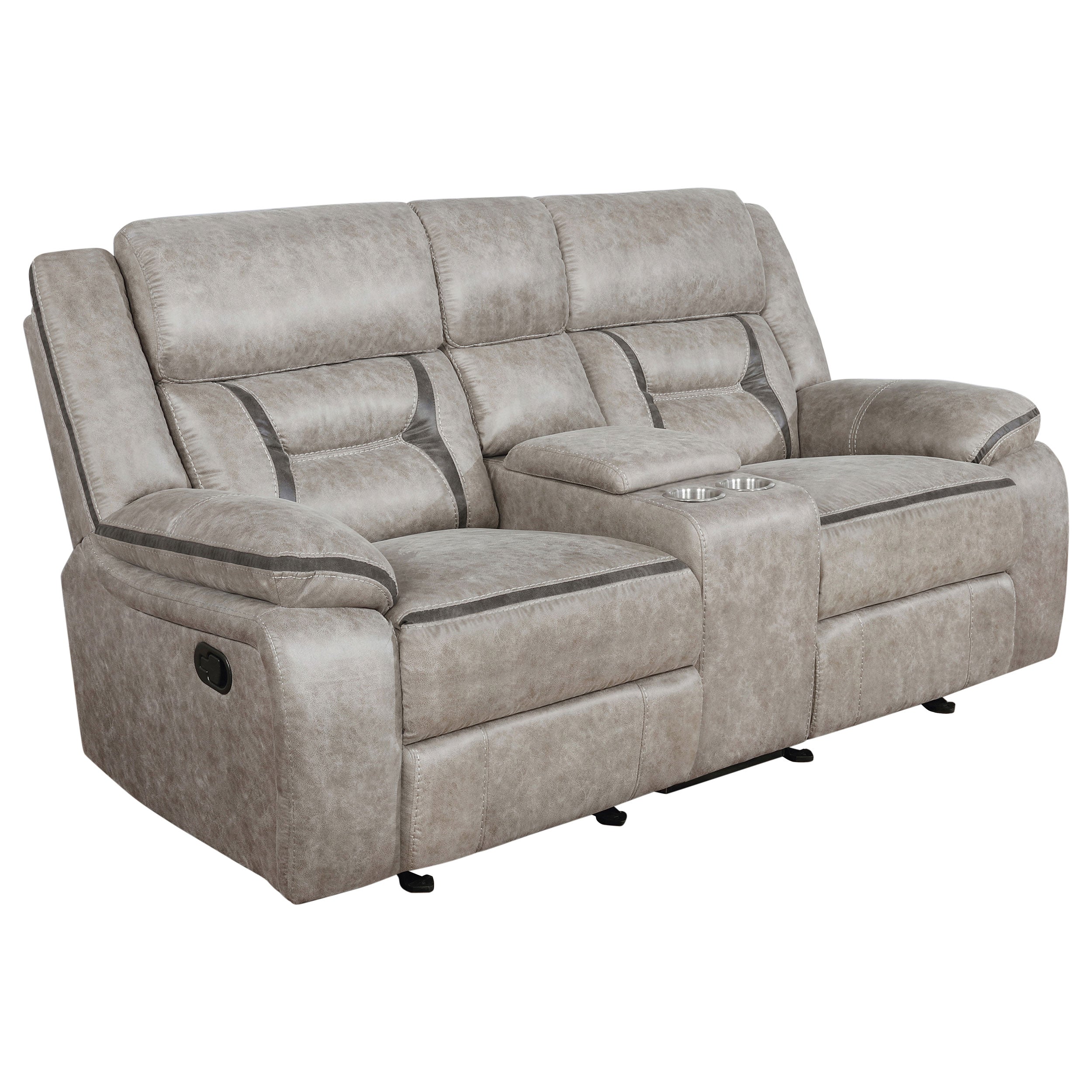 Greer Upholstered Reclining Sofa Set Brown