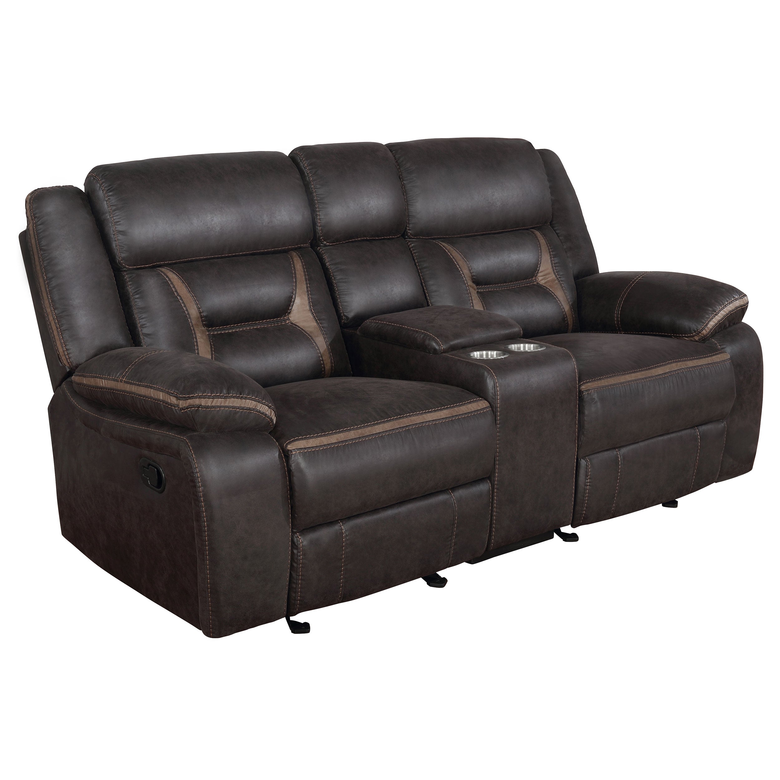 Greer Upholstered Reclining Sofa Set Brown