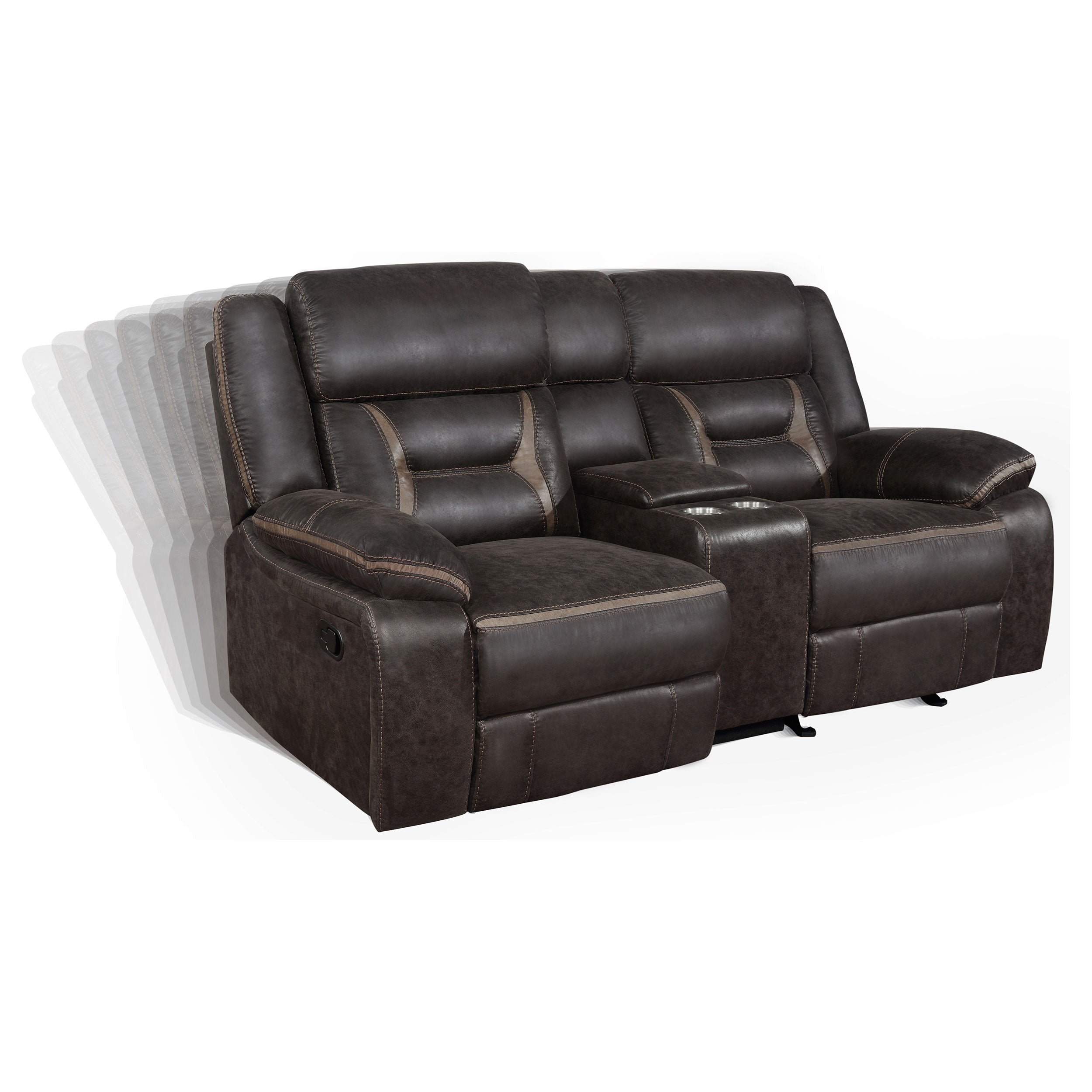 Greer Upholstered Reclining Sofa Set Brown