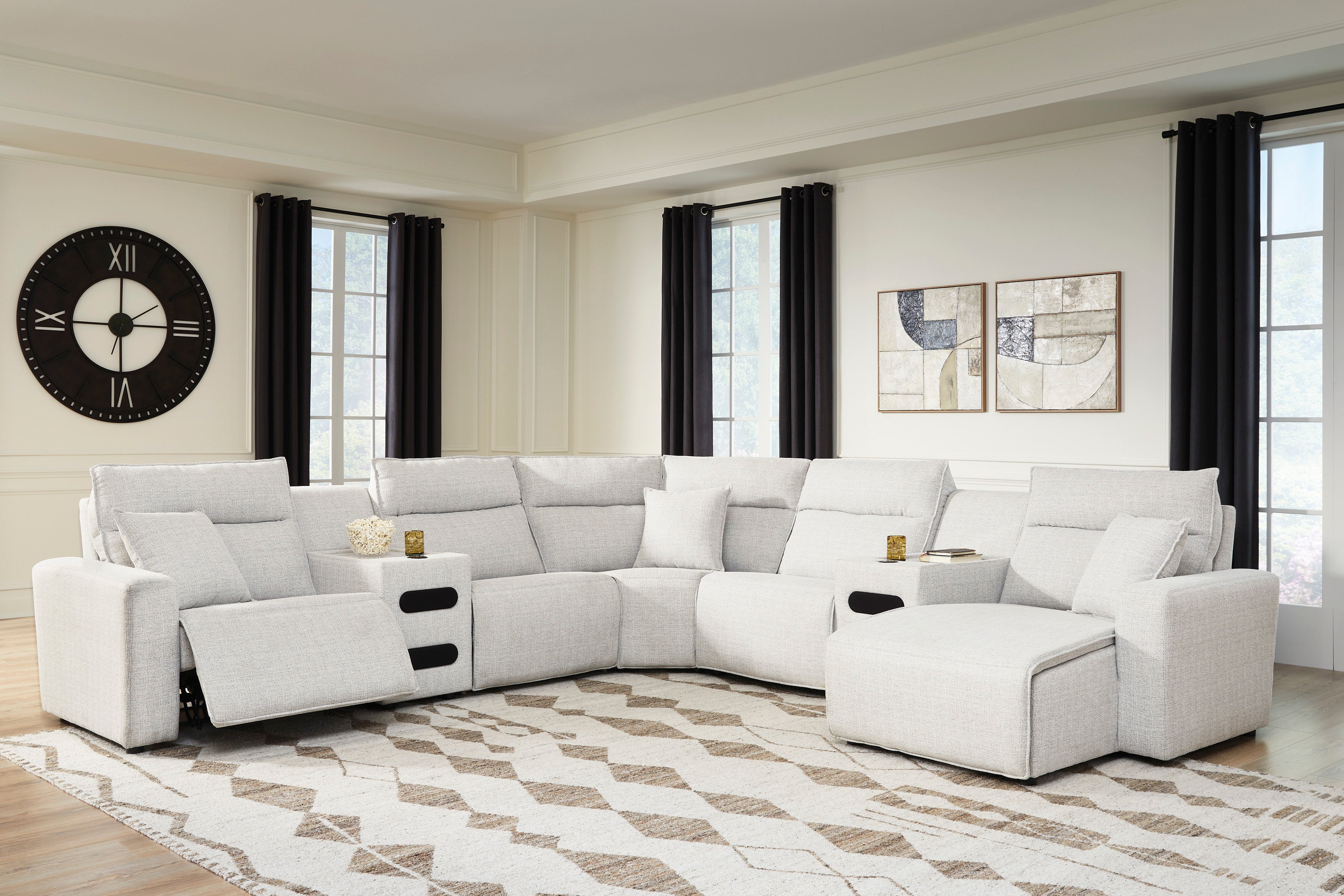 Nuvella II Power Reclining Sectional - Stone