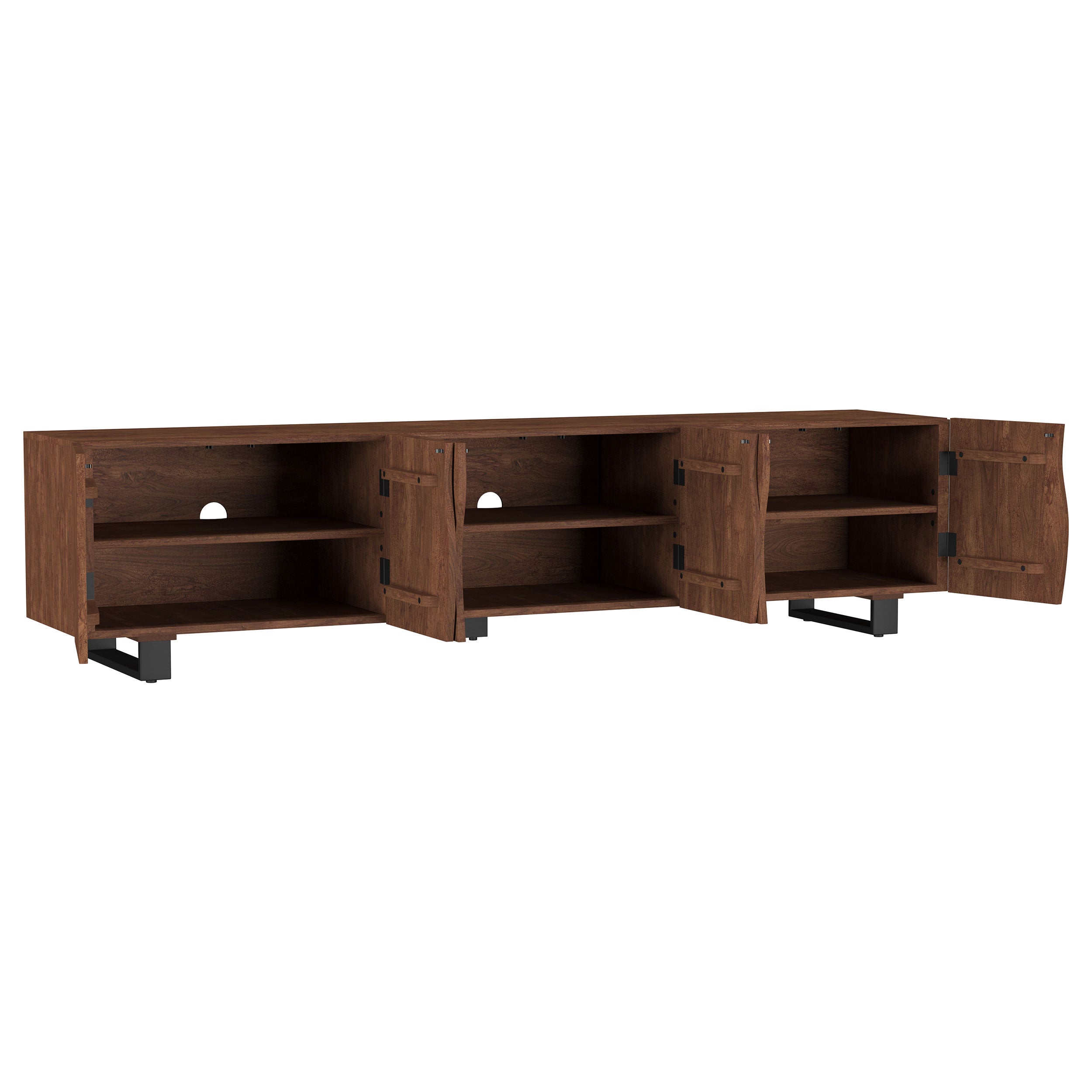 Trask 86-inch Wood TV Stand Media Console Mango Brown
