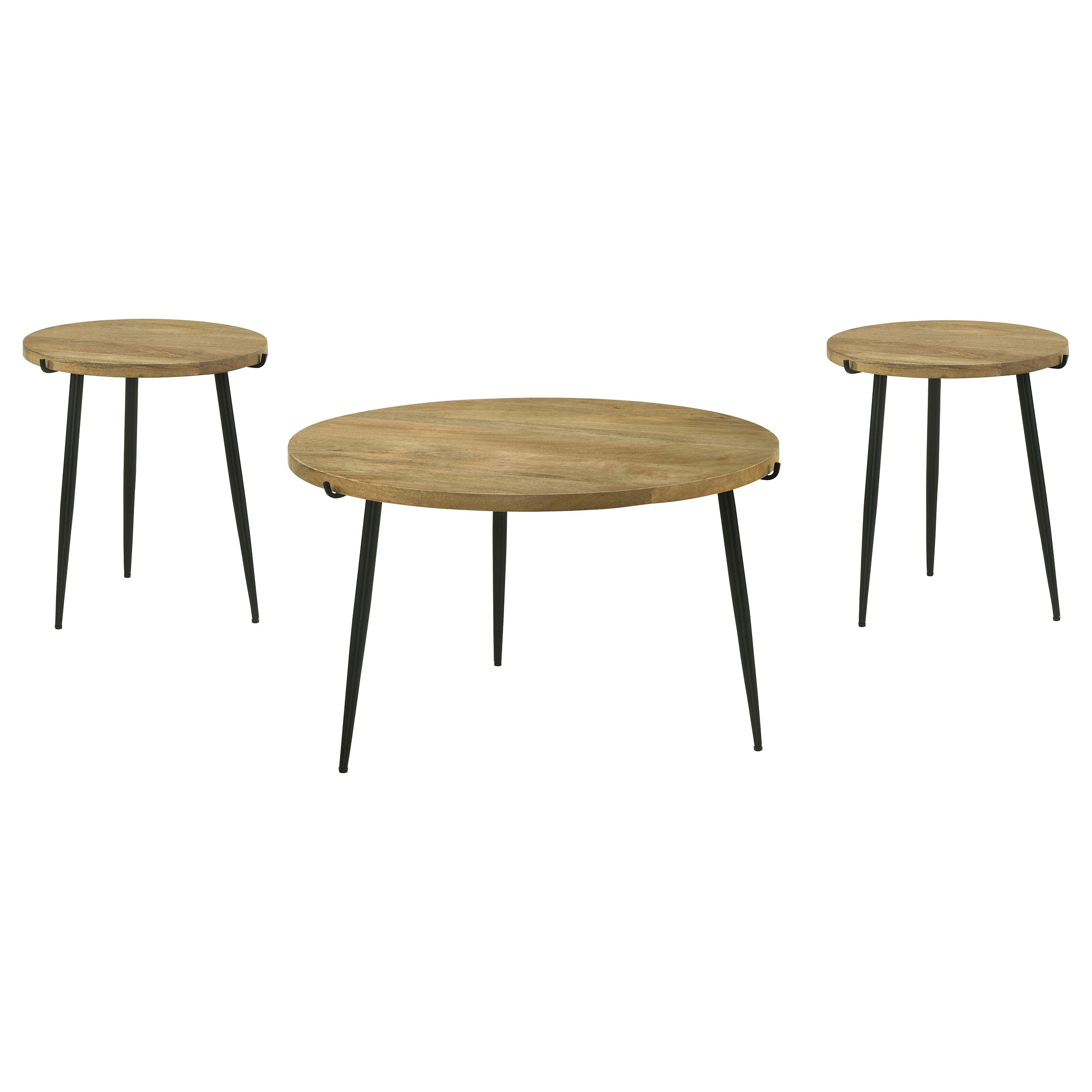Pilar Solid Wood Coffee and End Table Set Natural
