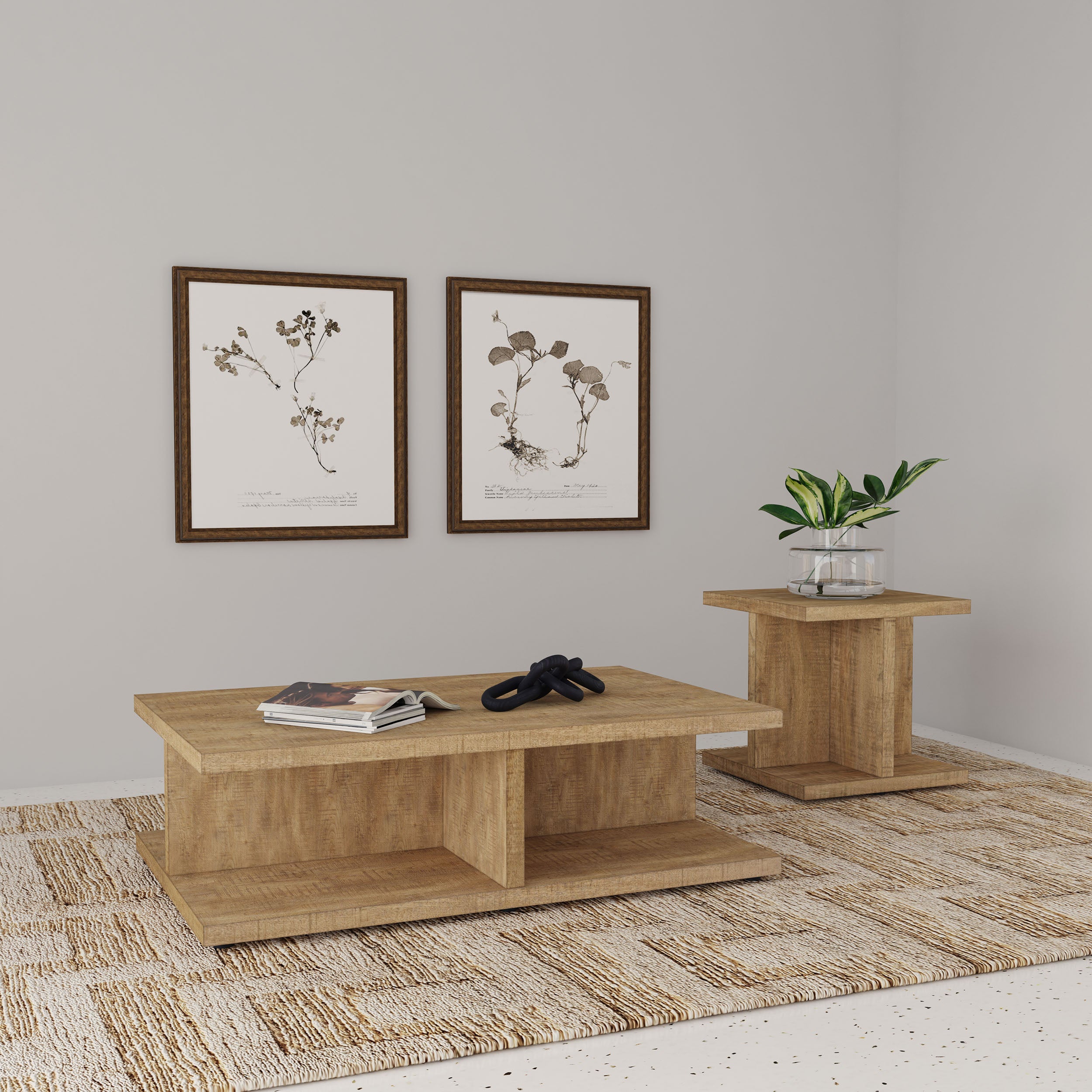 Cortona Coffee and End Table Set Mango
