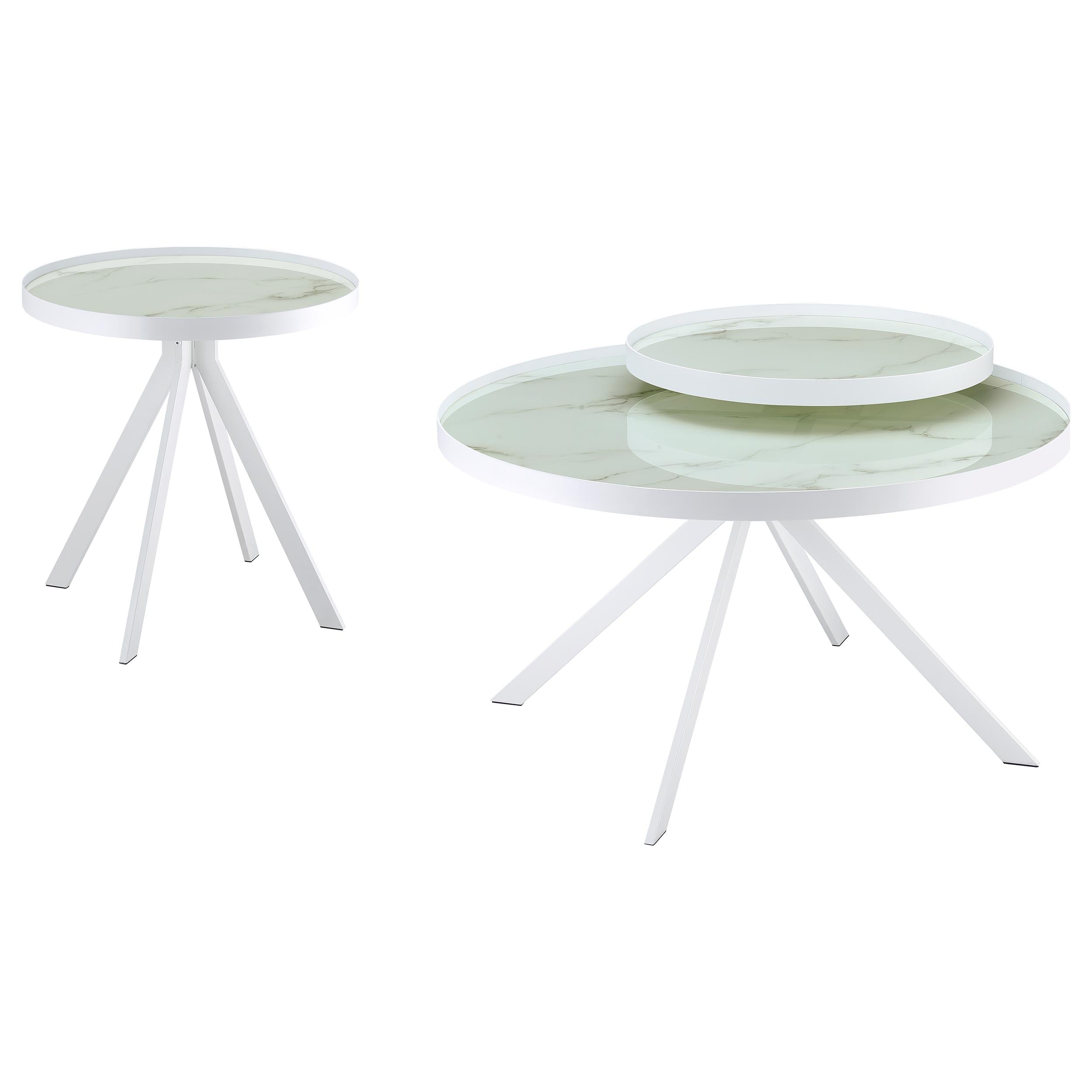 Briggs Round Coffee and End Table Set Black