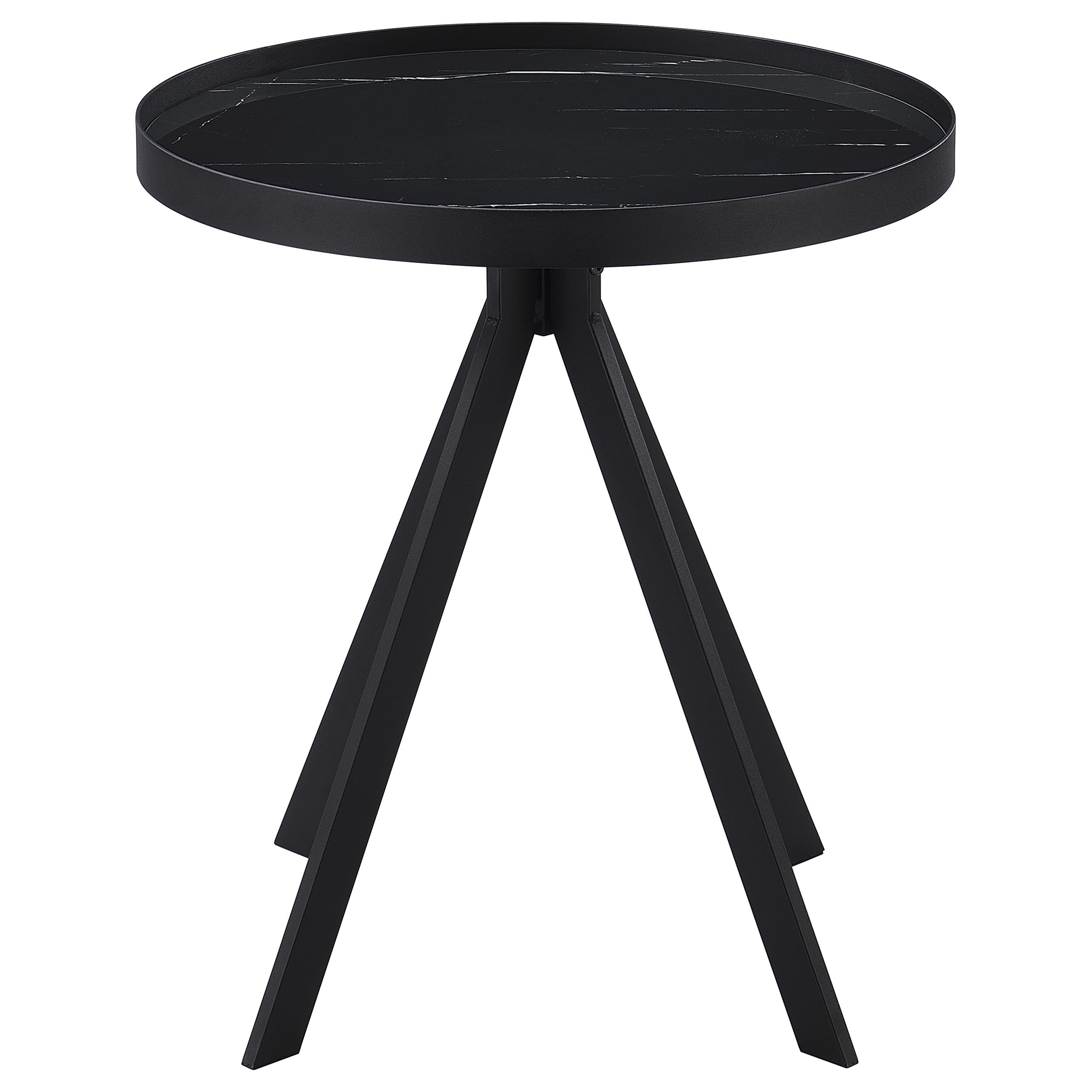 Briggs Round Coffee and End Table Set Black