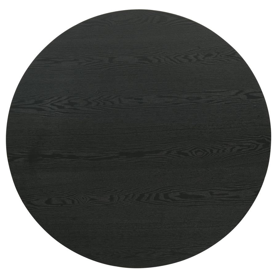 Hamlyn Round Fluted Occasional Cocktail Coffee Table Black