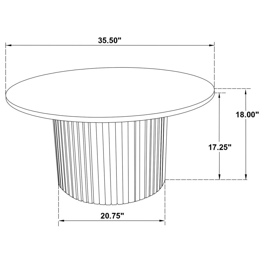 Hamlyn Round Fluted Occasional Cocktail Coffee Table Walnut