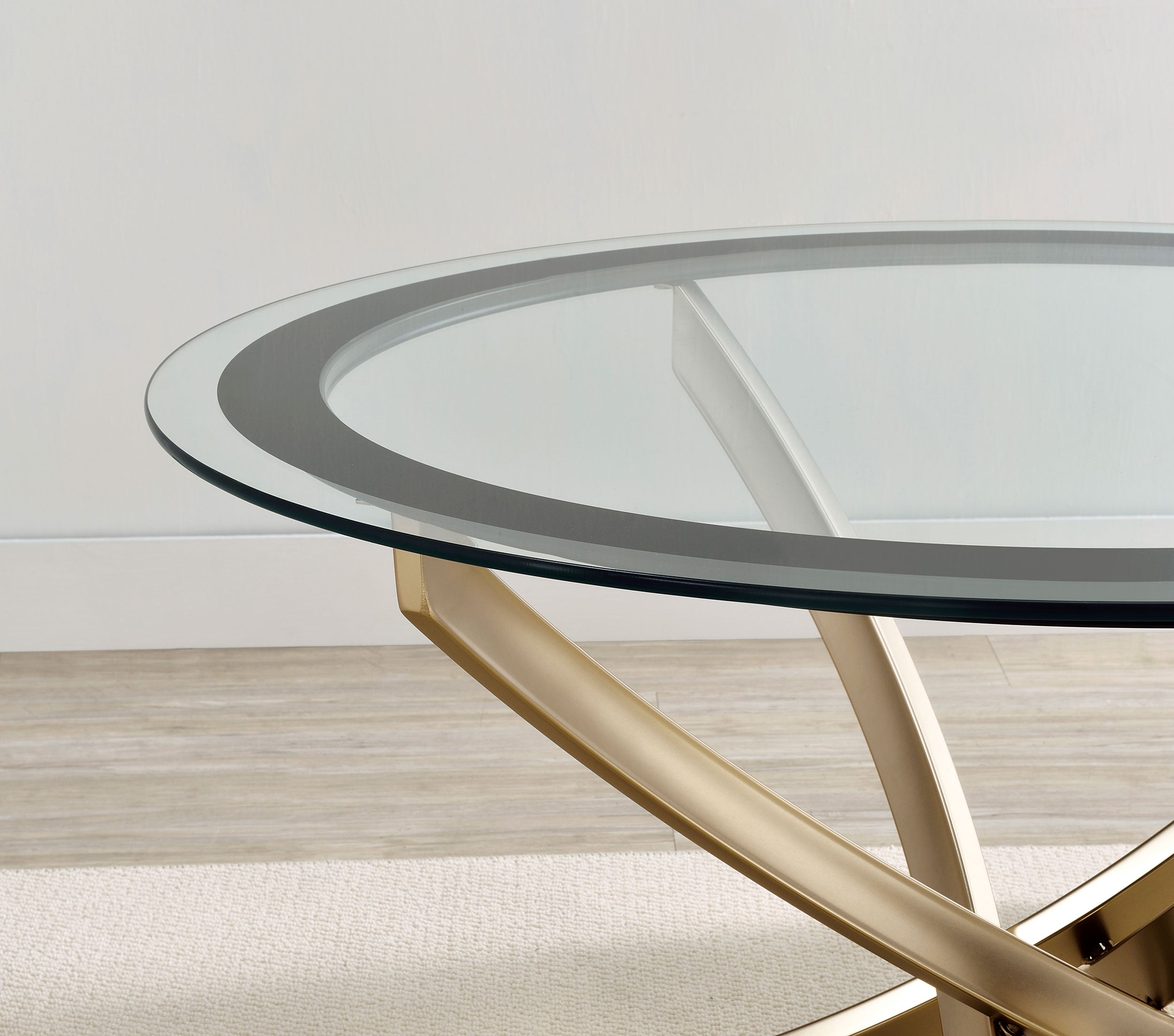 Brooke Round Coffee and End Table Set Chrome