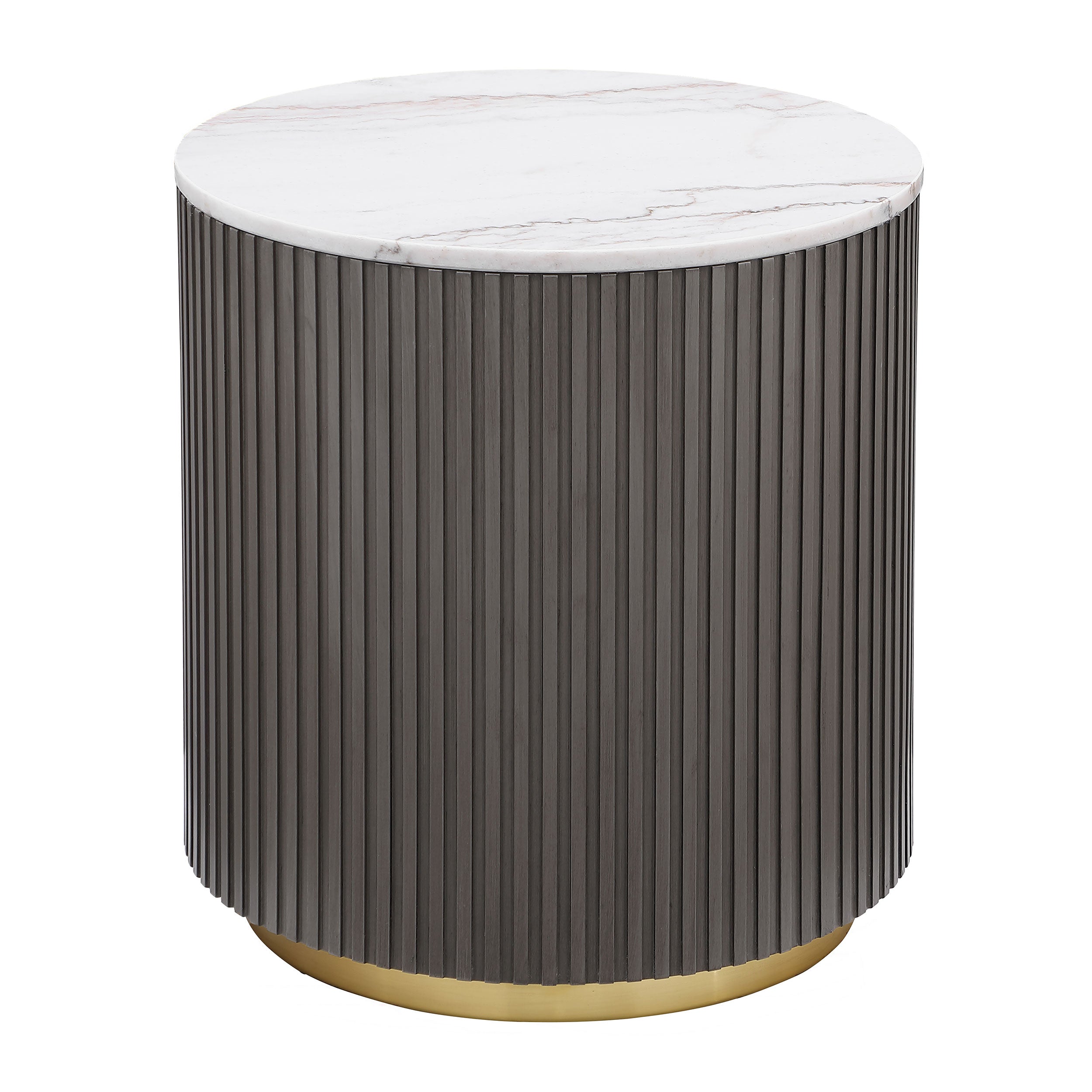 Dearborn Genuine Marble Round Side/End Tablle