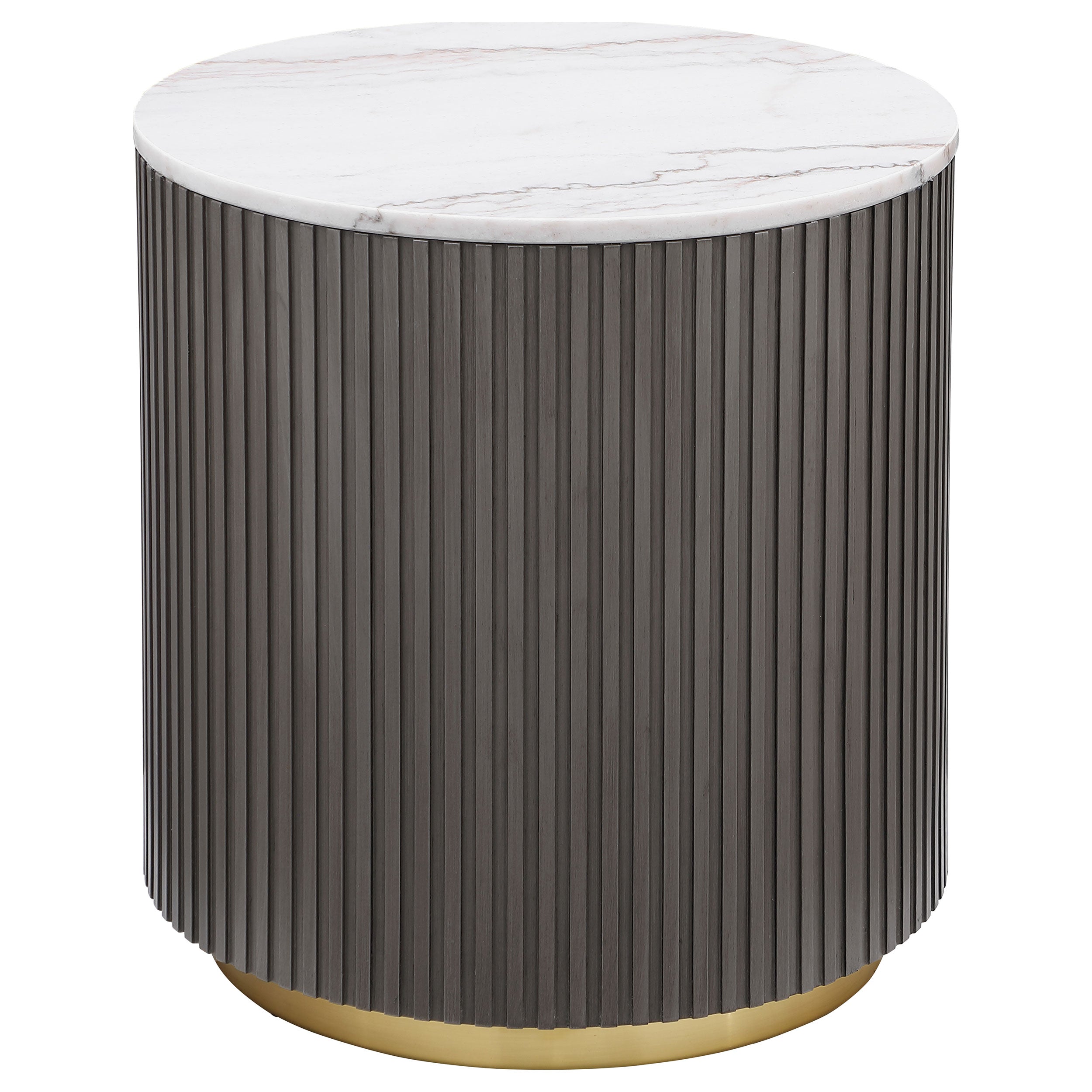 Dearborn Genuine Marble Round Coffee and End Table Set