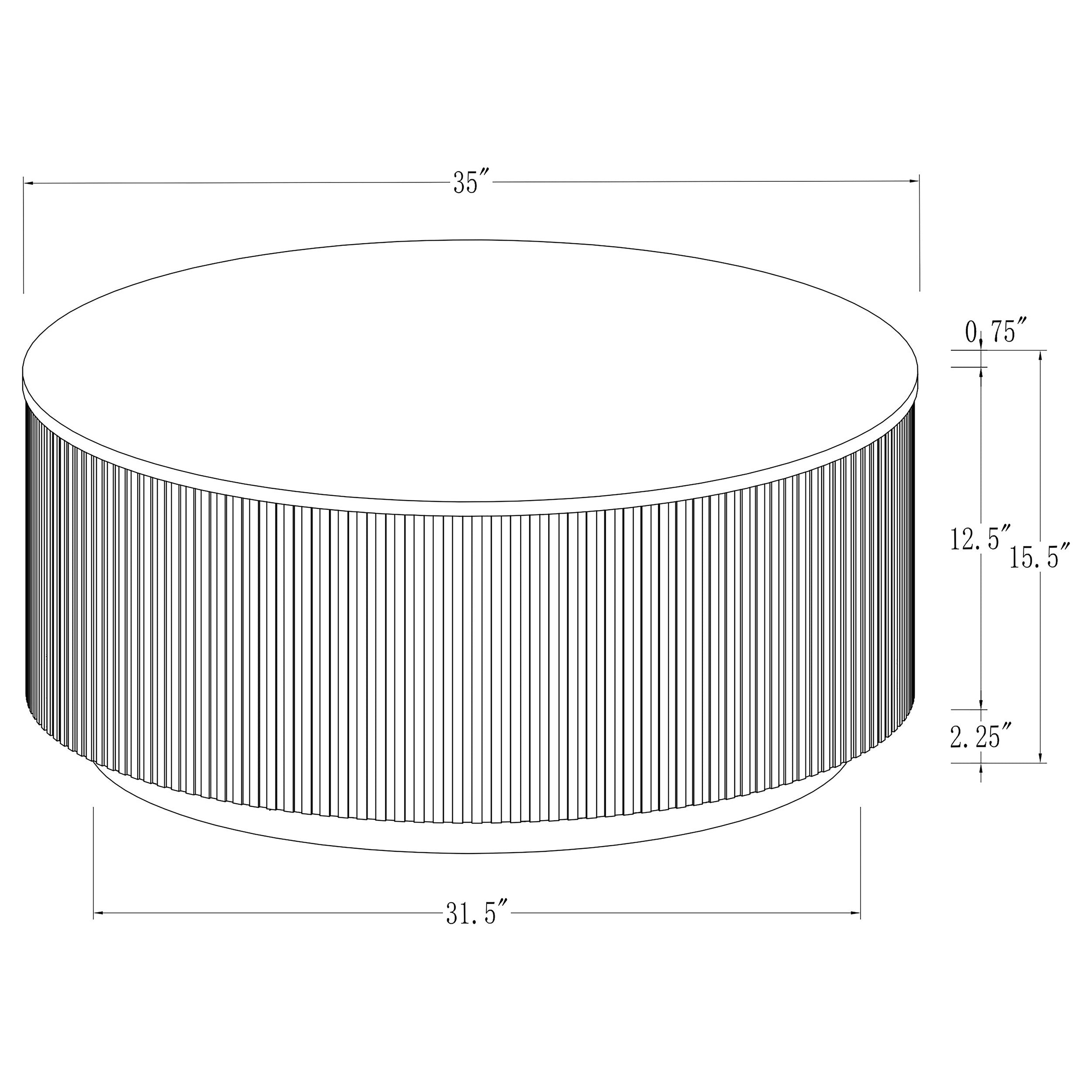 Dearborn Genuine Marble Round Coffee Table