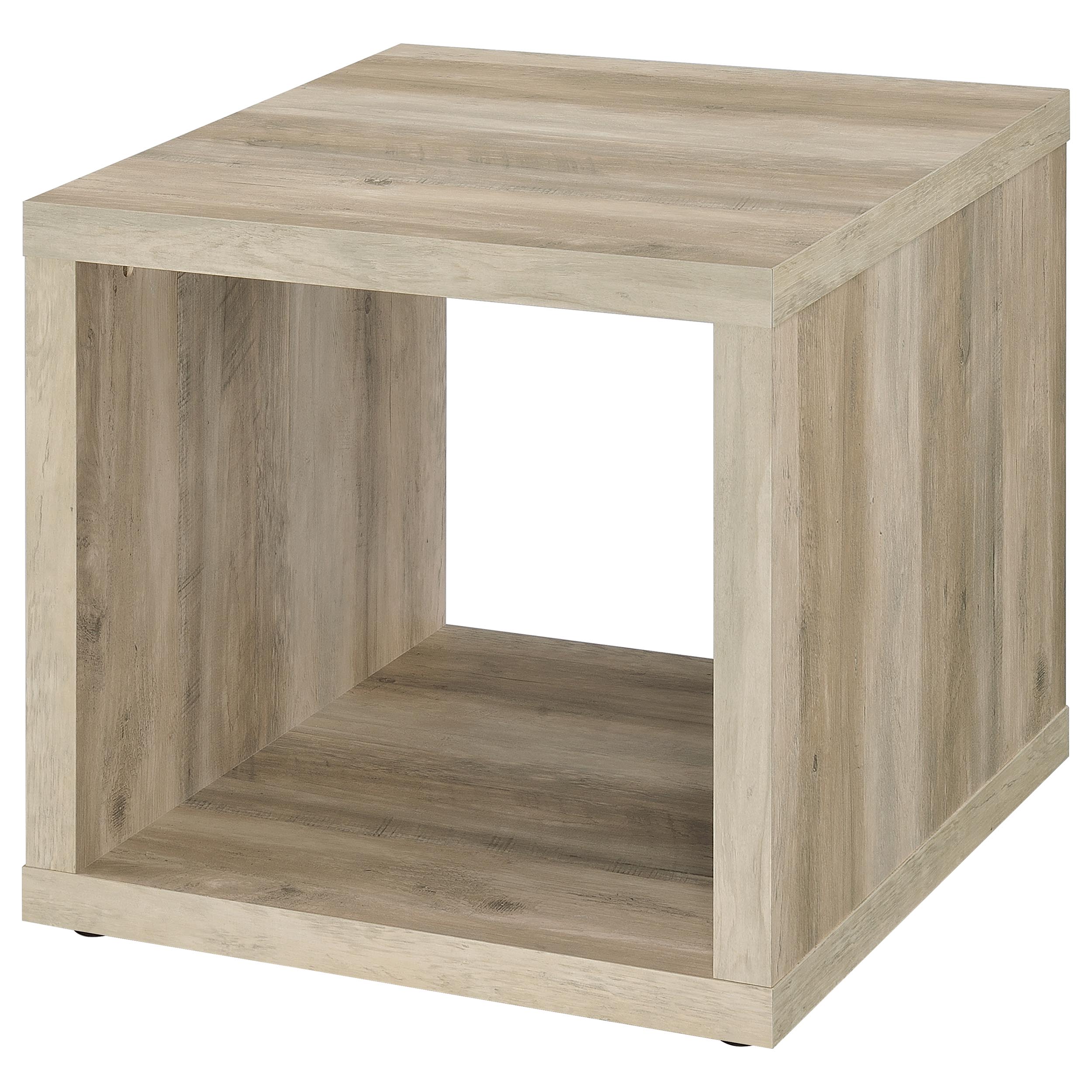 Frisco Square Engineered Wood Side End Table Dark Pine