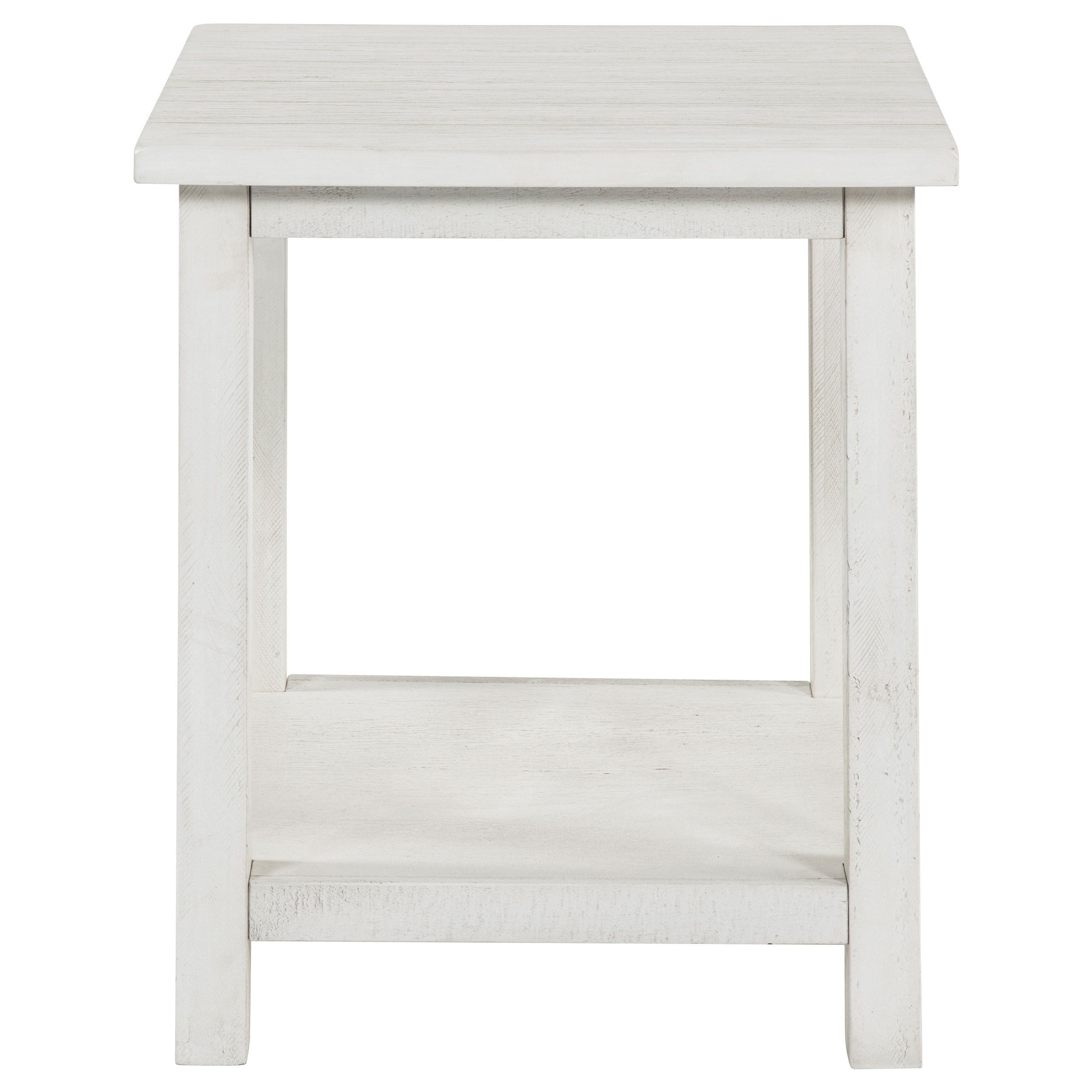 Payne Wood End Table with Shelf Distressed Brown