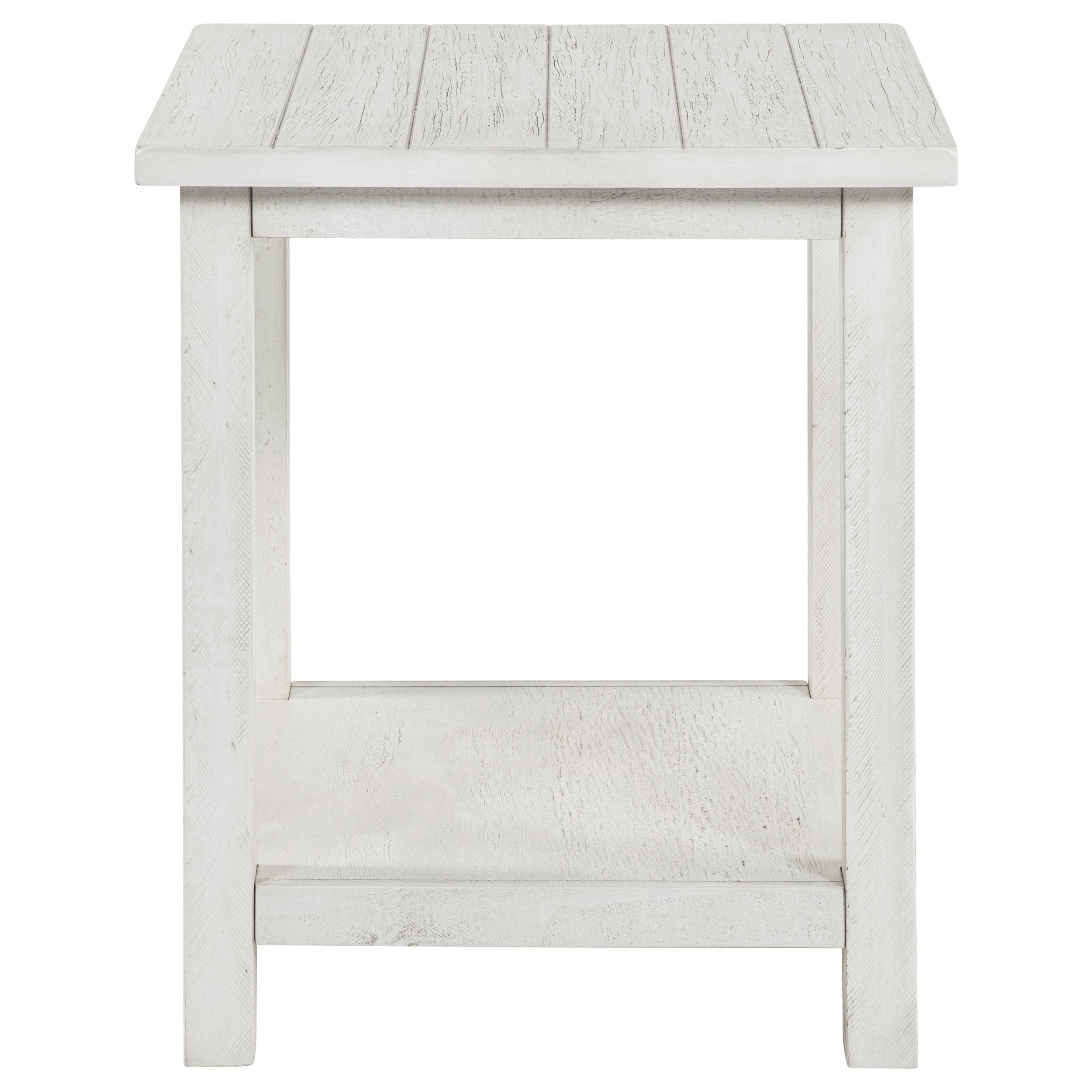 Payne Wood End Table with Shelf Distressed Brown