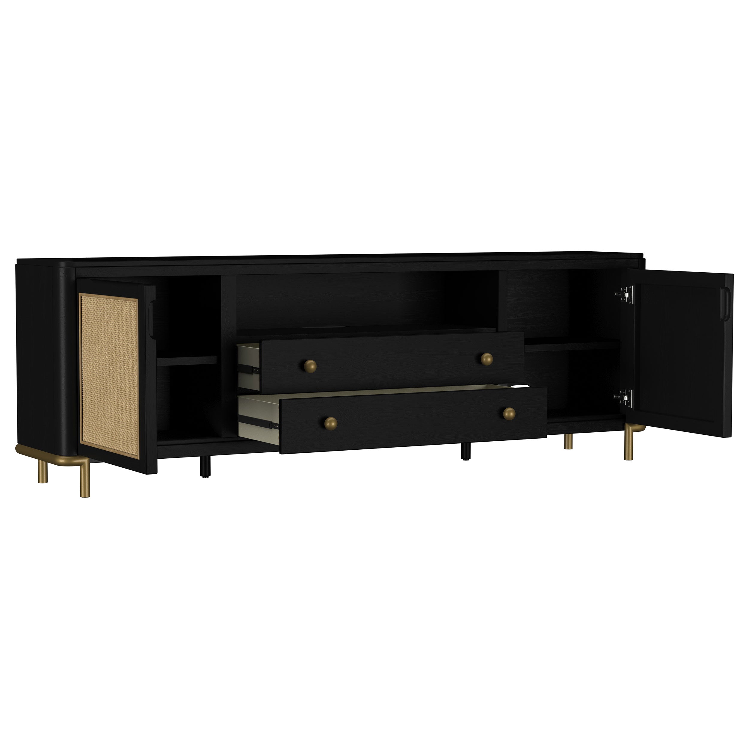 Arini Rattan Cane 2-door TV Stand Media Console
