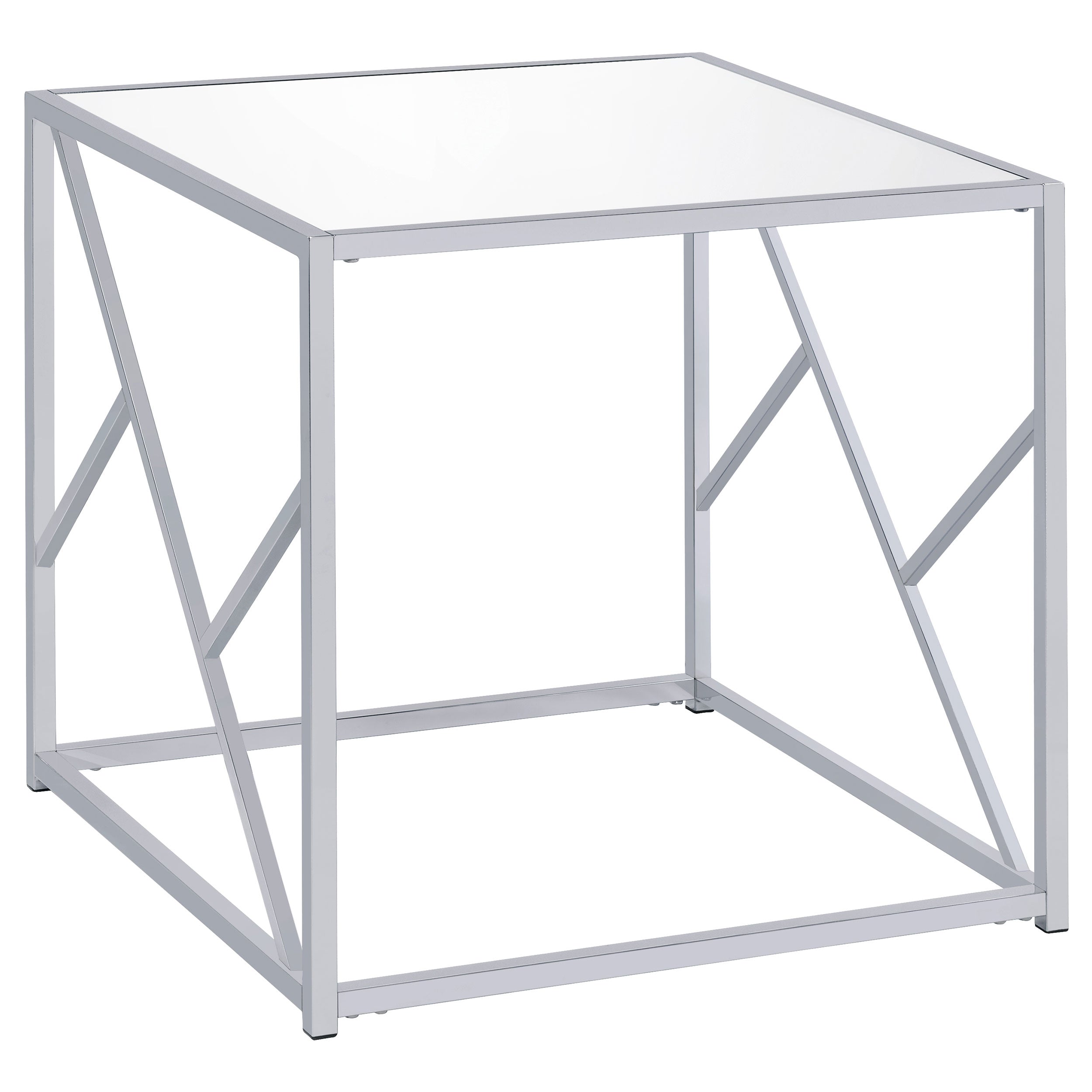 Provins Coffee and End Table Set Mirror and Chrome