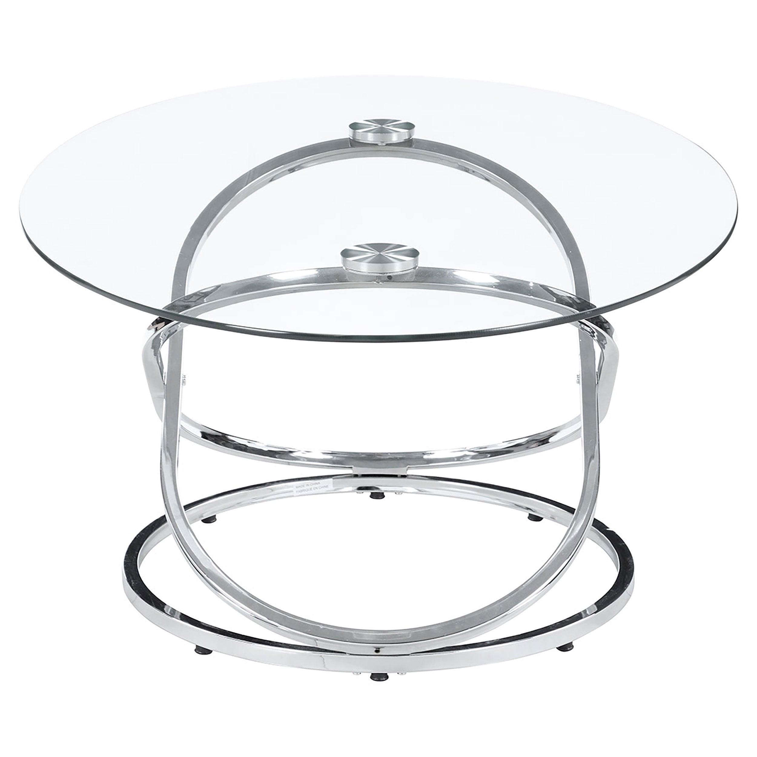 Warren Oval Glass Top Coffee Table Set Chrome