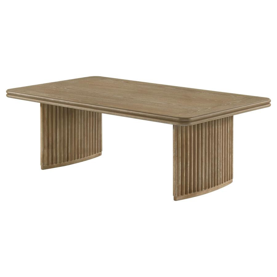 Halstead Rectangular Wood Coffee Table Distressed Light Brown