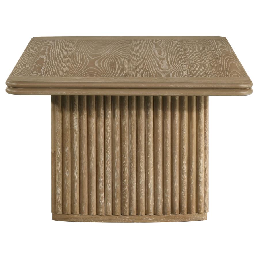 Halstead Rectangular Wood Coffee Table Distressed Light Brown