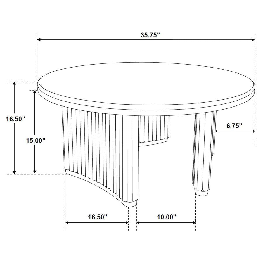 Halstead 36-inch Round Wood Coffee Table Distressed Light Brown