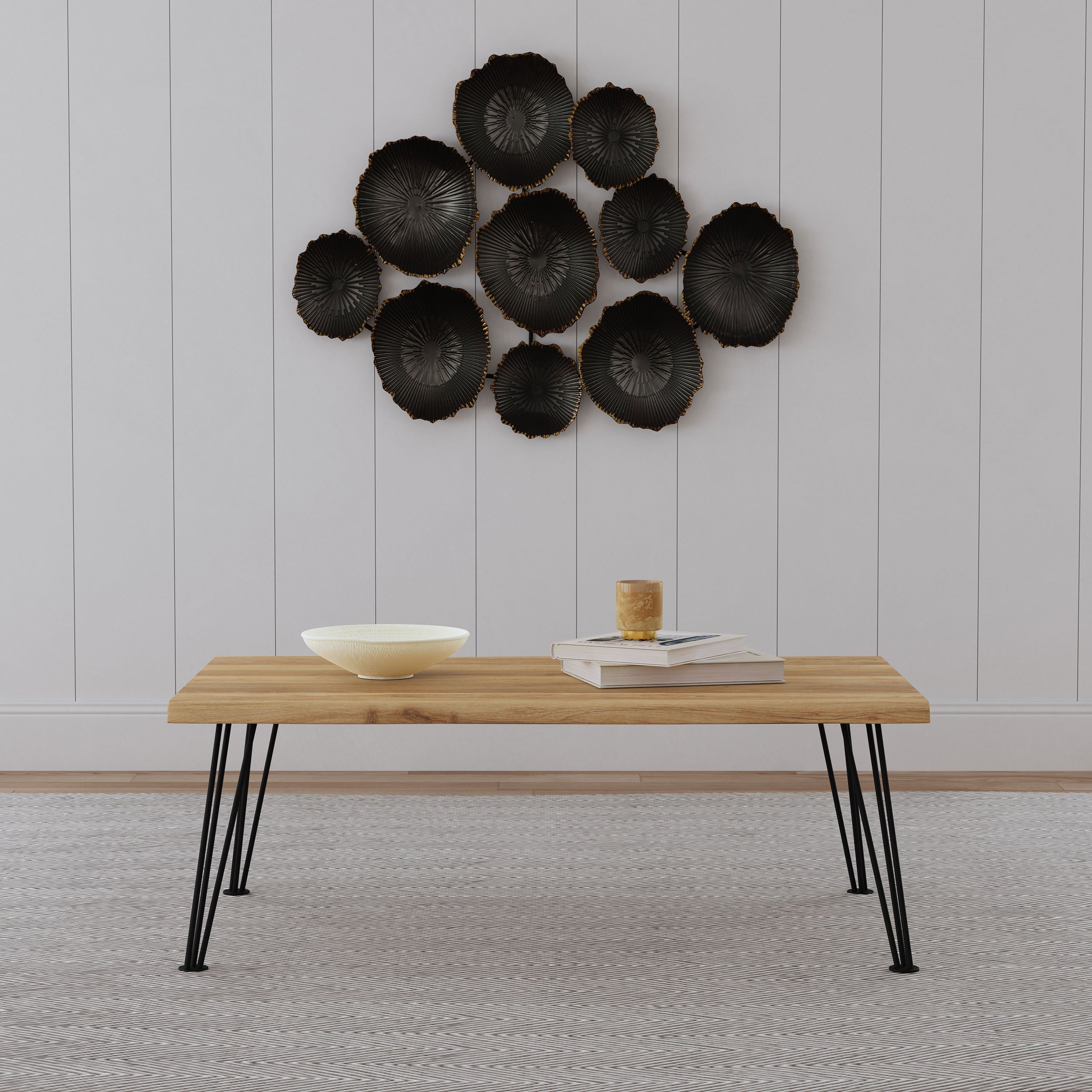 Zander Rectangular Wood Top Coffee Table Natural Brown