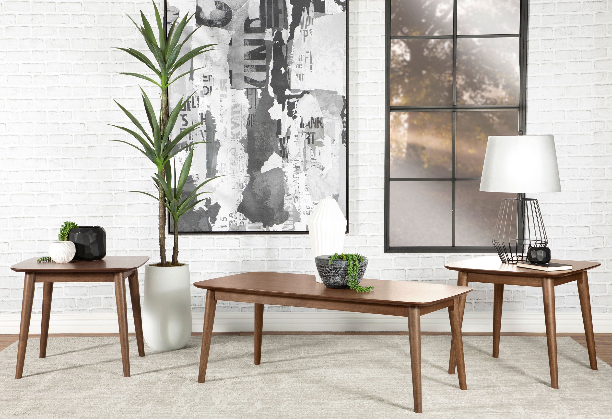 Radley Rectangular Coffee Table Set Black