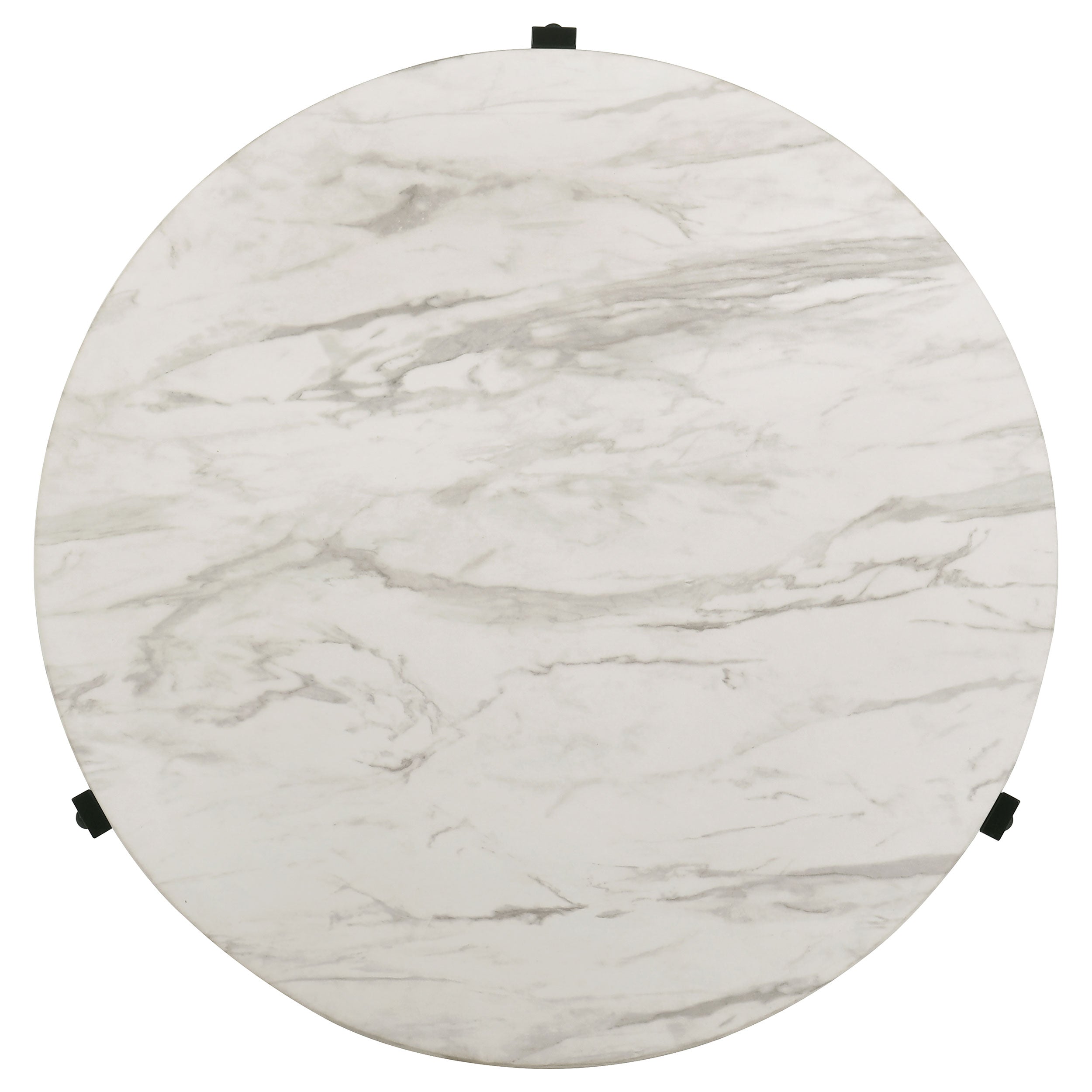 Tandi Round Faux Marble Coffee Table White and Black