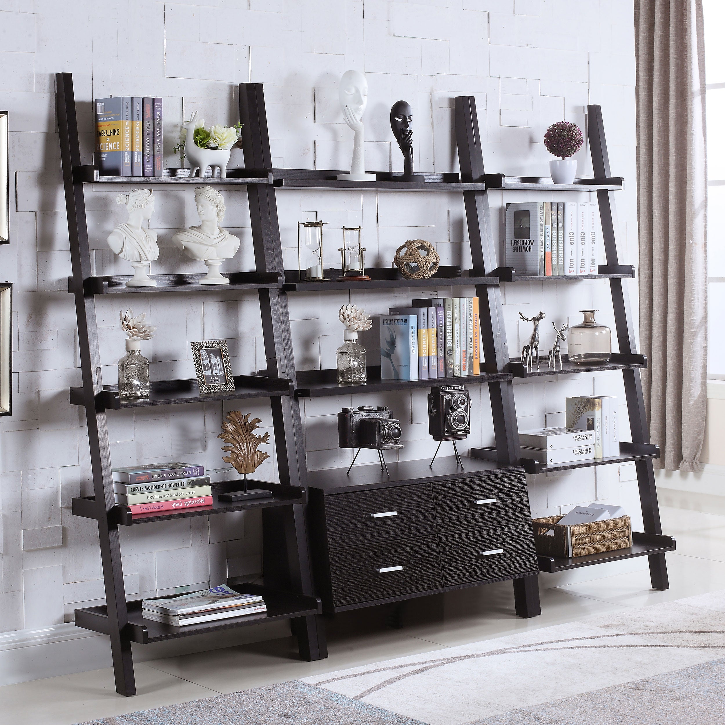 Colella Ladder Desk with Shelf Cappuccino