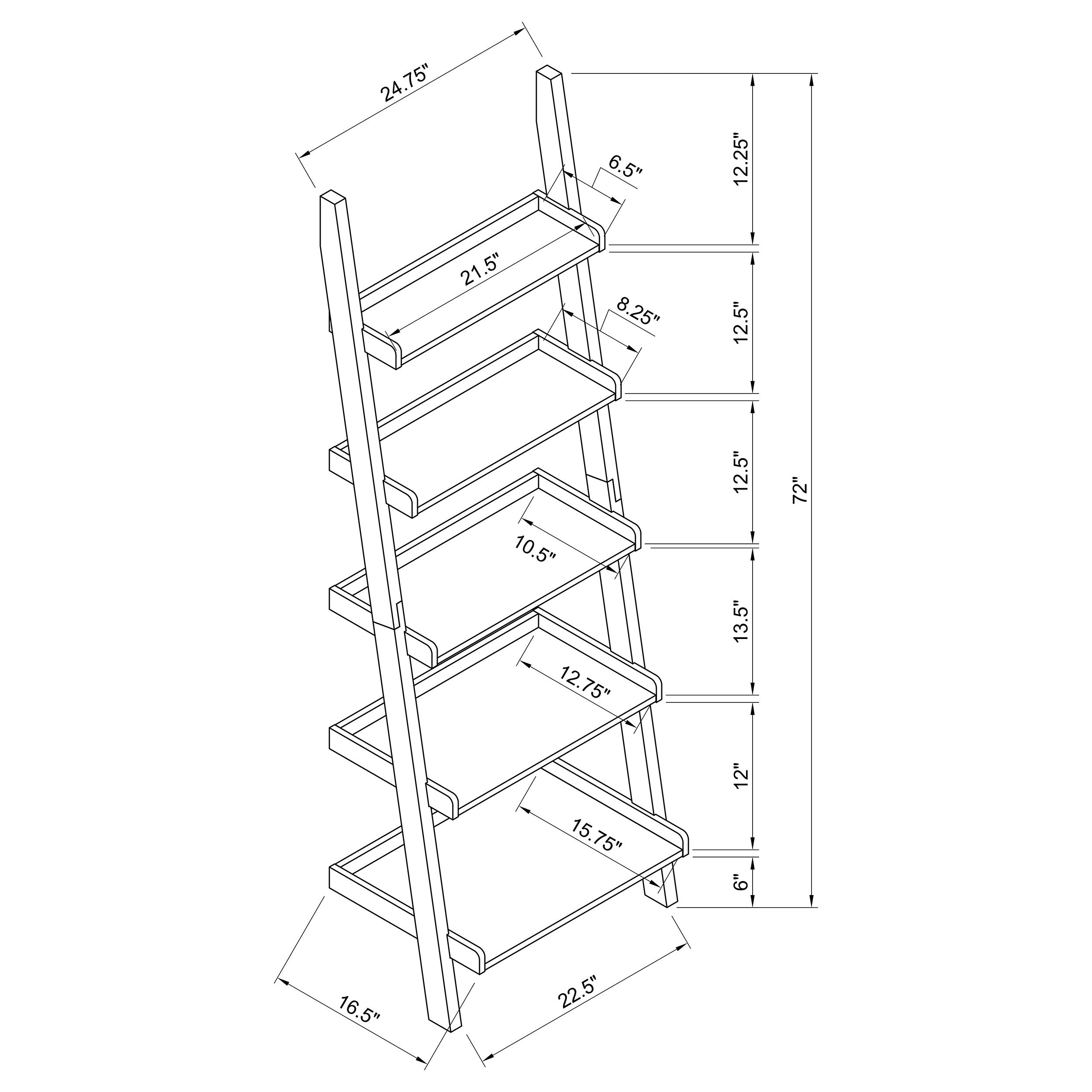 Colella Ladder Desk with Shelf Cappuccino