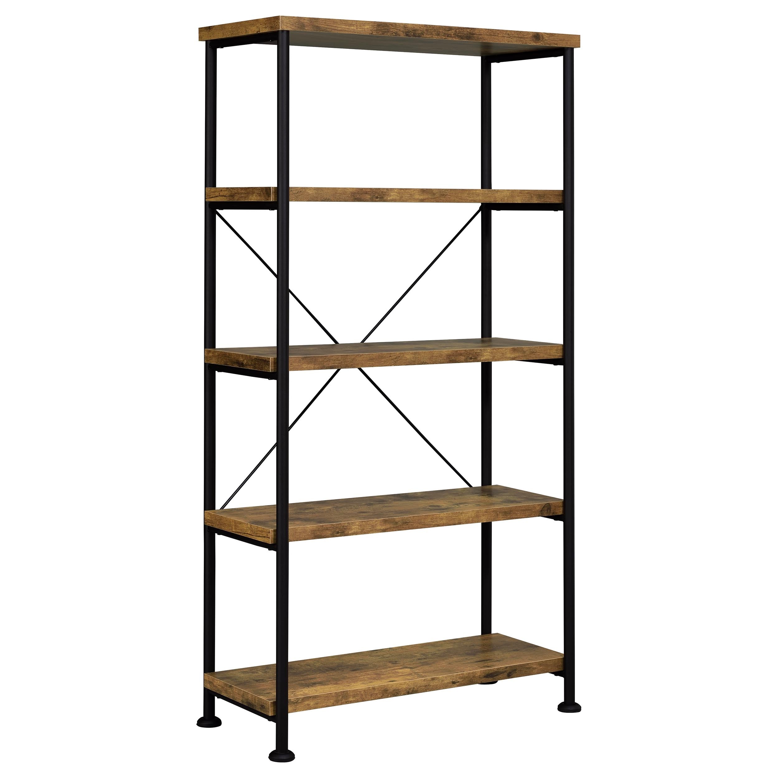 Analiese Computer Desk Bookcase Set Rustic Nutmeg