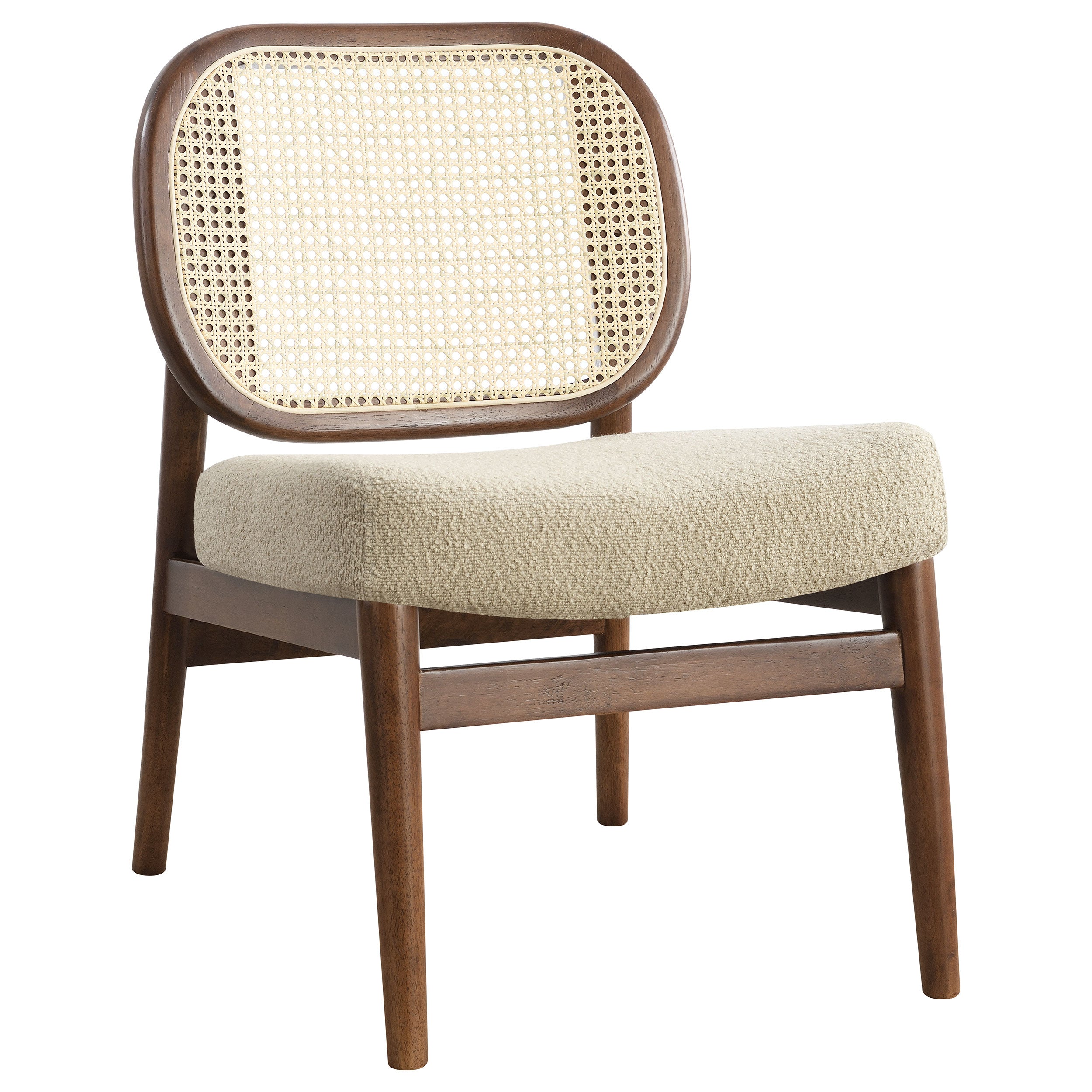 Rayo Rattan Cane Back Accent Chair with Padded Seat Black