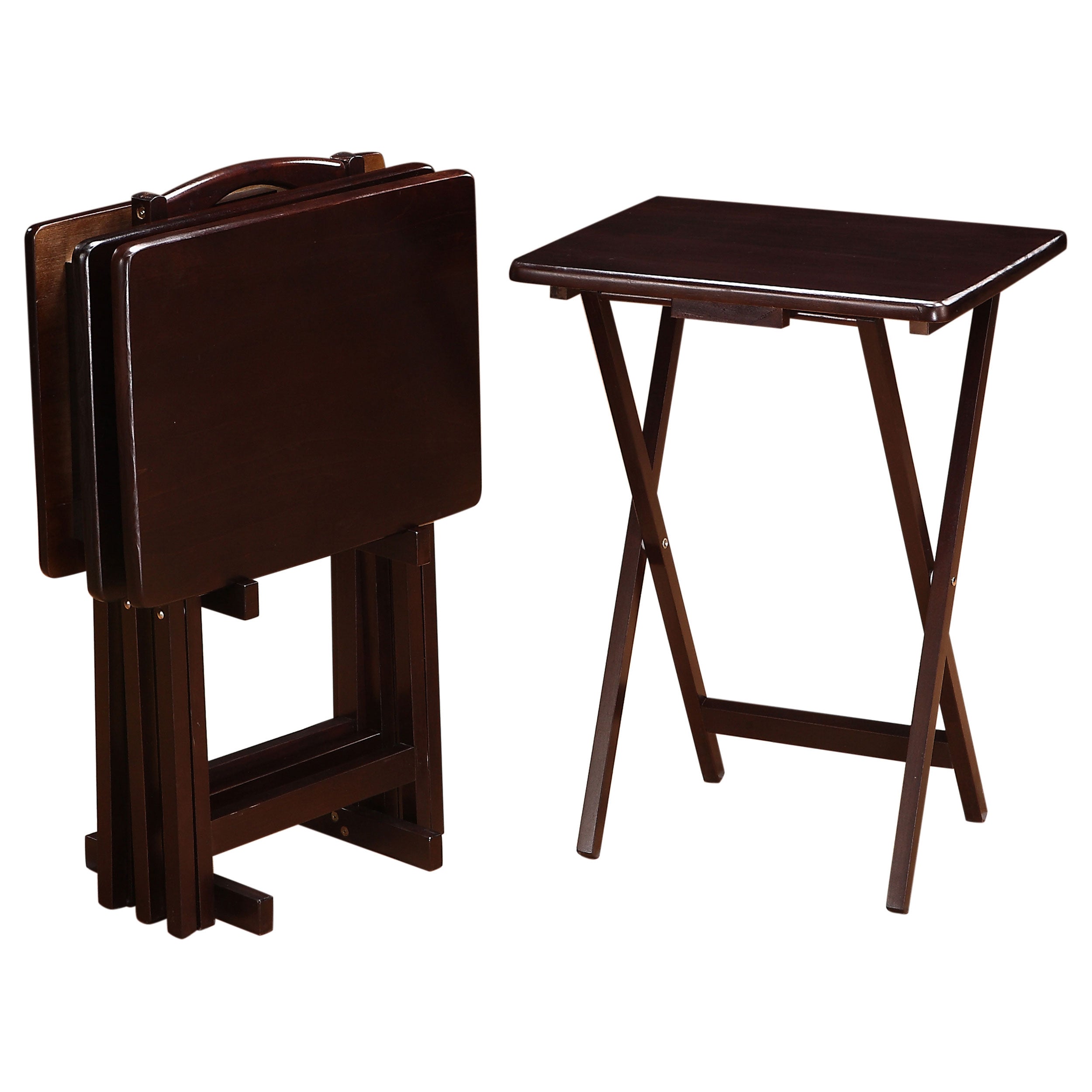Donna TV Tray Table Set with Stand Black