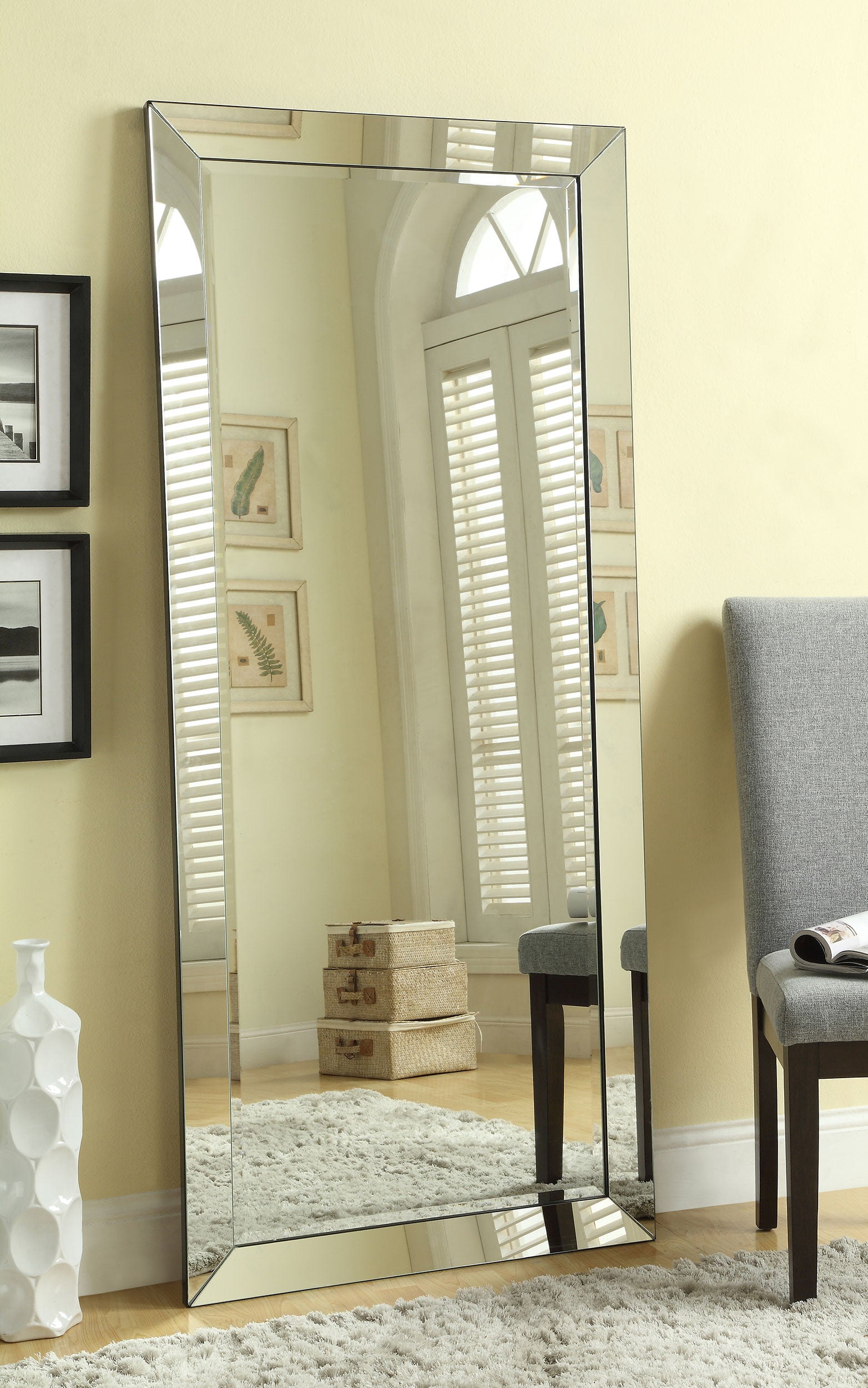 Barnett 30 x 70 Inch Length Floor or Wall Mirror Silver