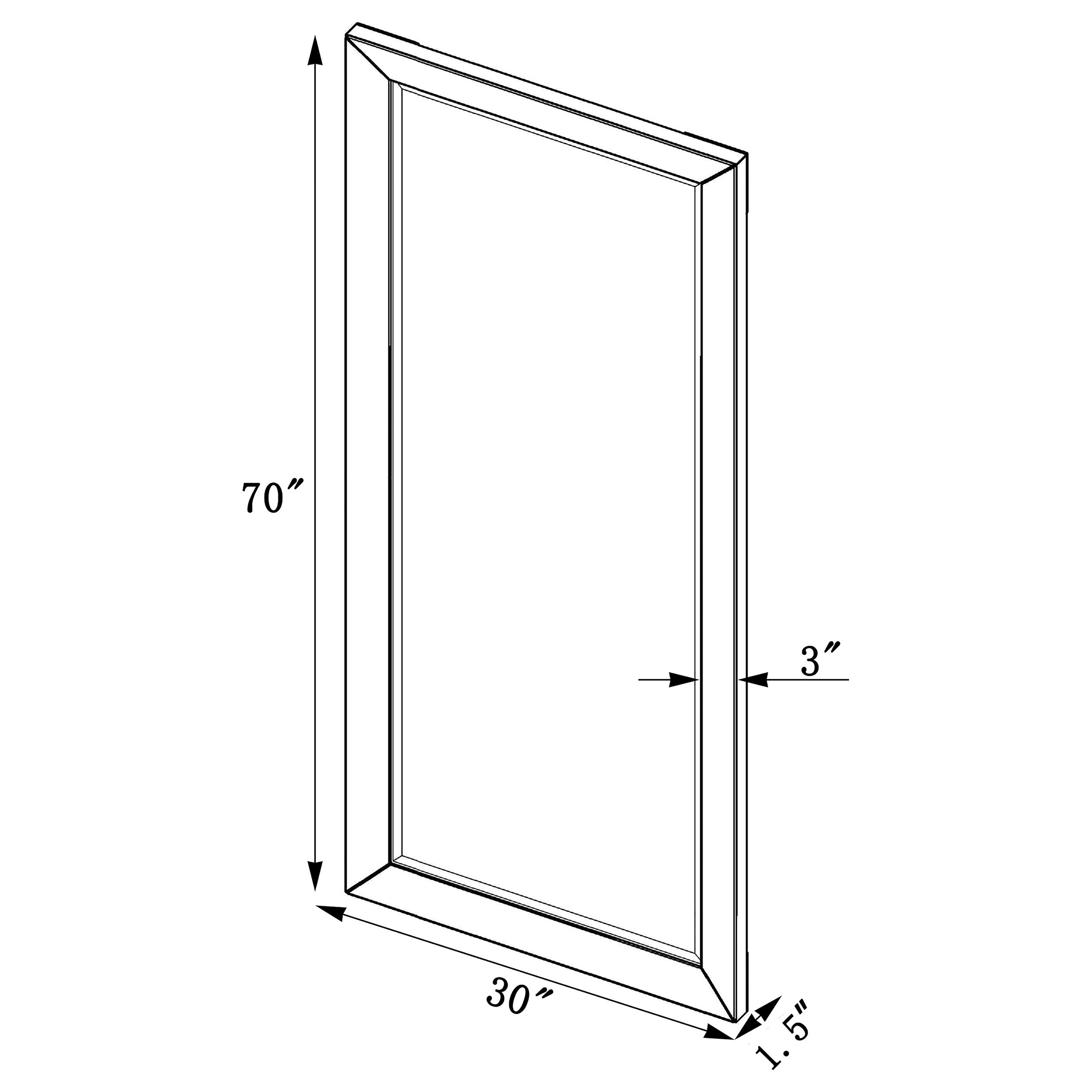 Barnett 30 x 70 Inch Length Floor or Wall Mirror Silver