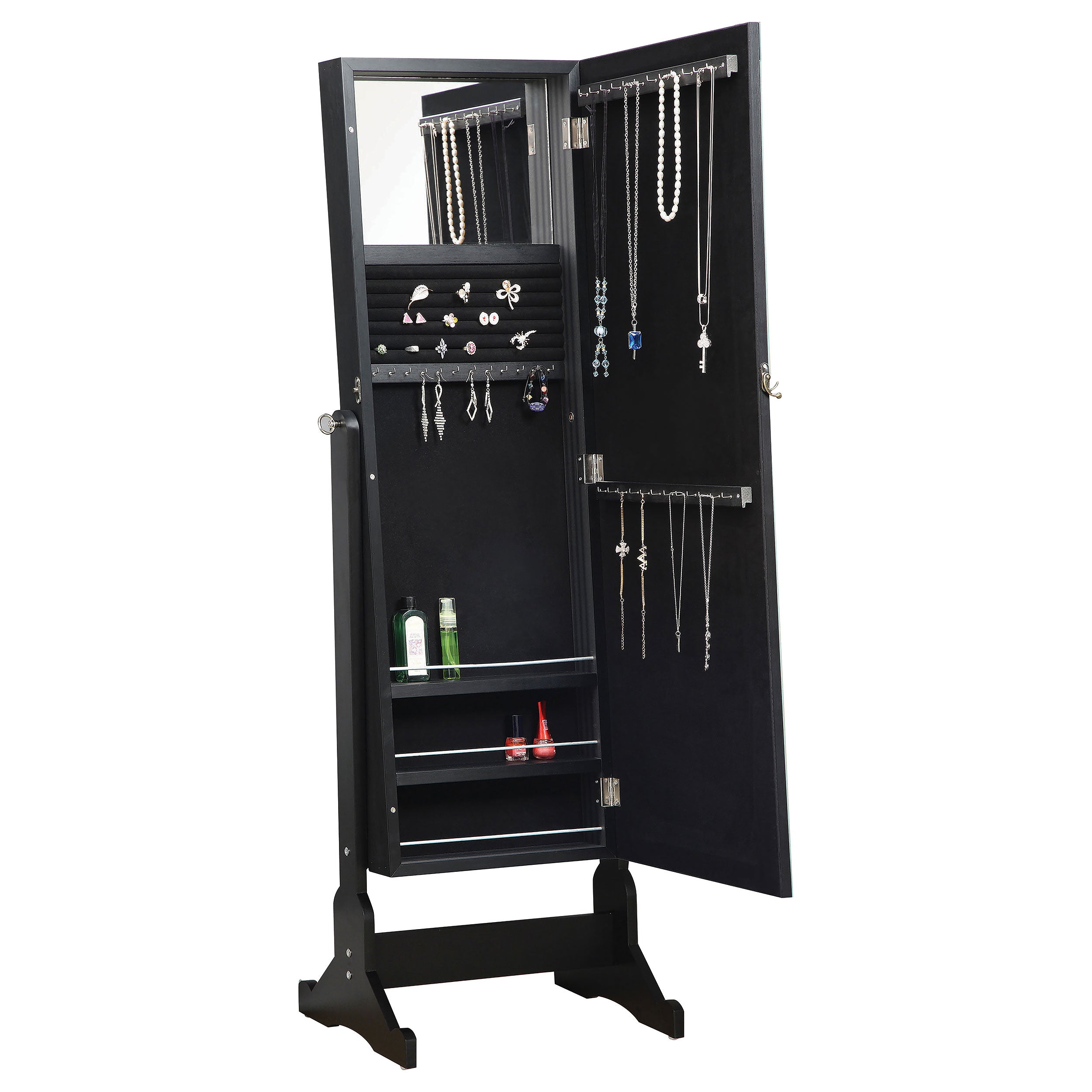 Batista Cheval Mirror with Jewelry Storage White