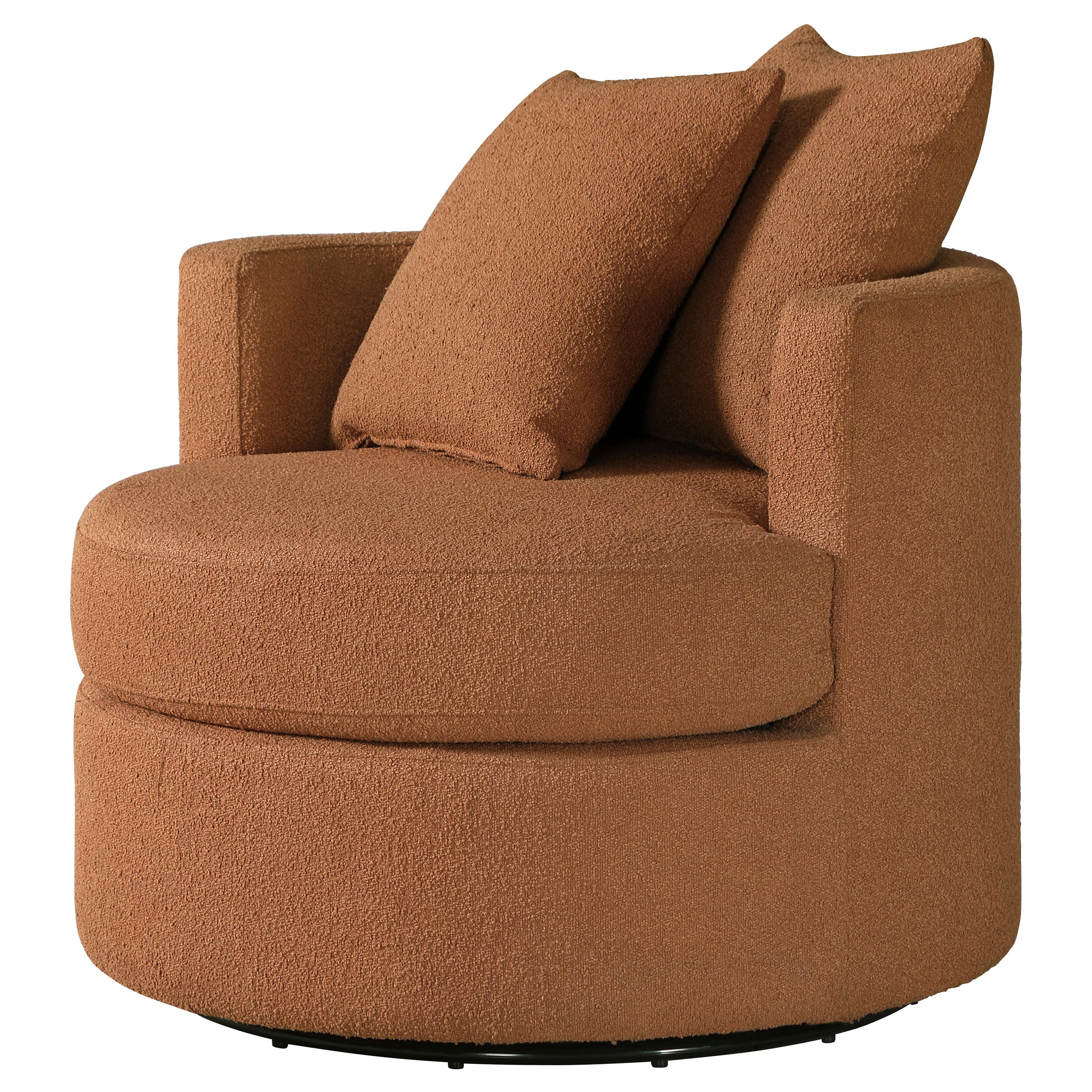 Debbie Upholstered Swivel Accent Chair Camel