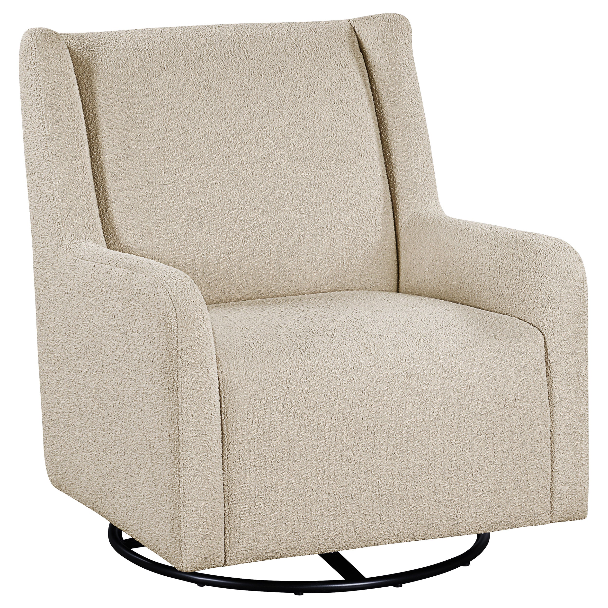 Serra Boucle Upholstered Swivel Glider Recliner Beige & Grey