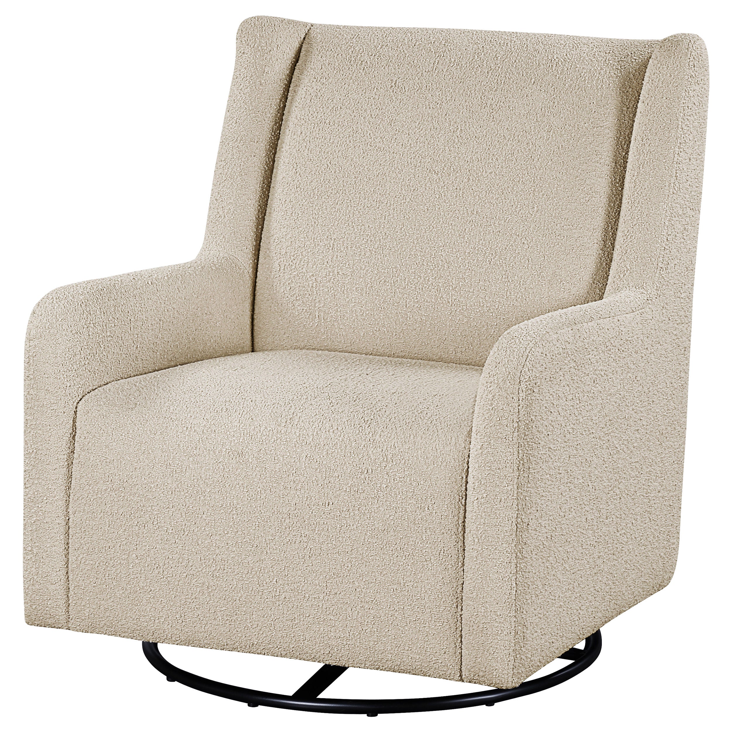 Serra Boucle Upholstered Swivel Glider Recliner Beige & Grey