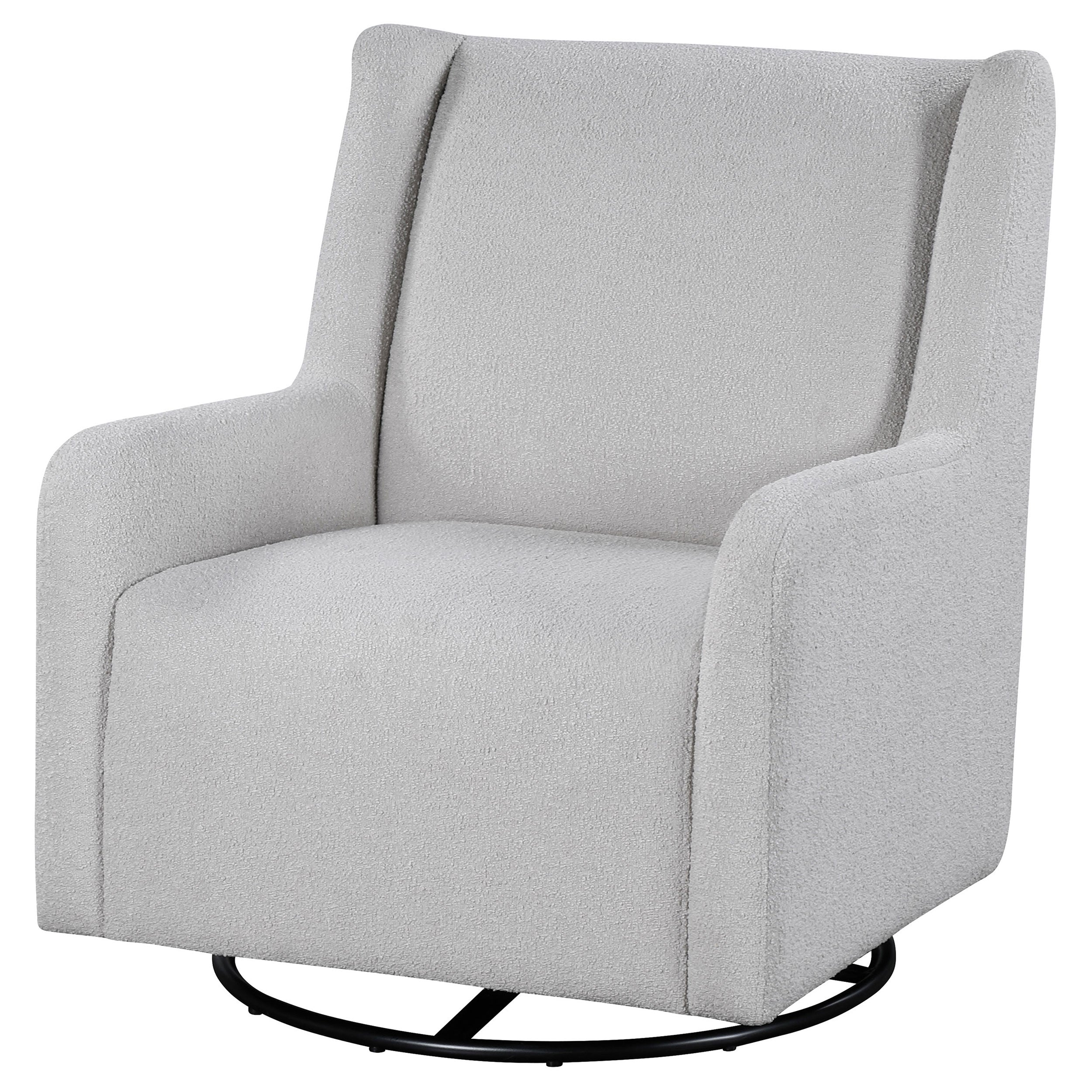 Serra Boucle Upholstered Swivel Glider Recliner Beige & Grey