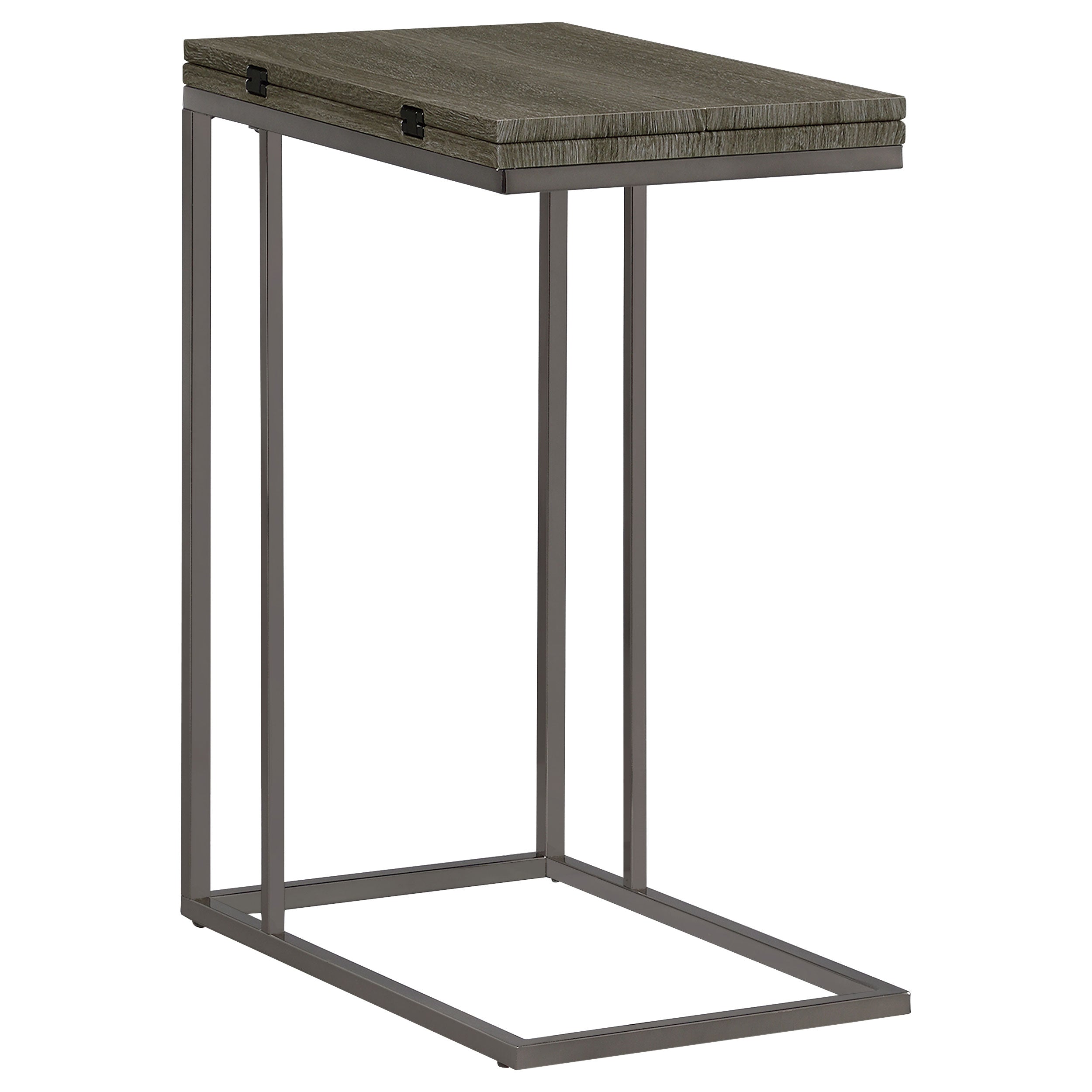 Pedro Expandable C-Shaped Sofa Side Table Chestnut