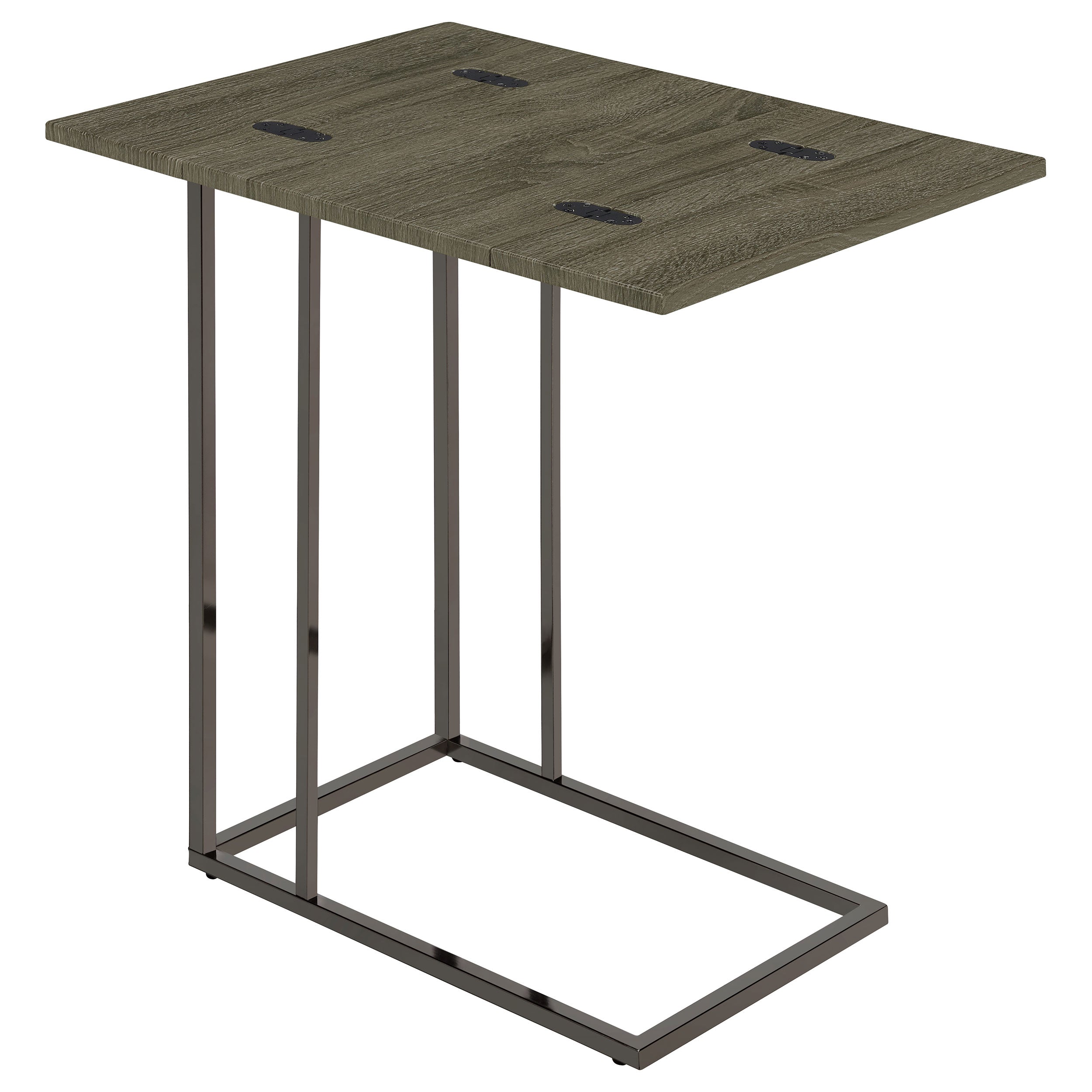 Pedro Expandable C-Shaped Sofa Side Table Chestnut