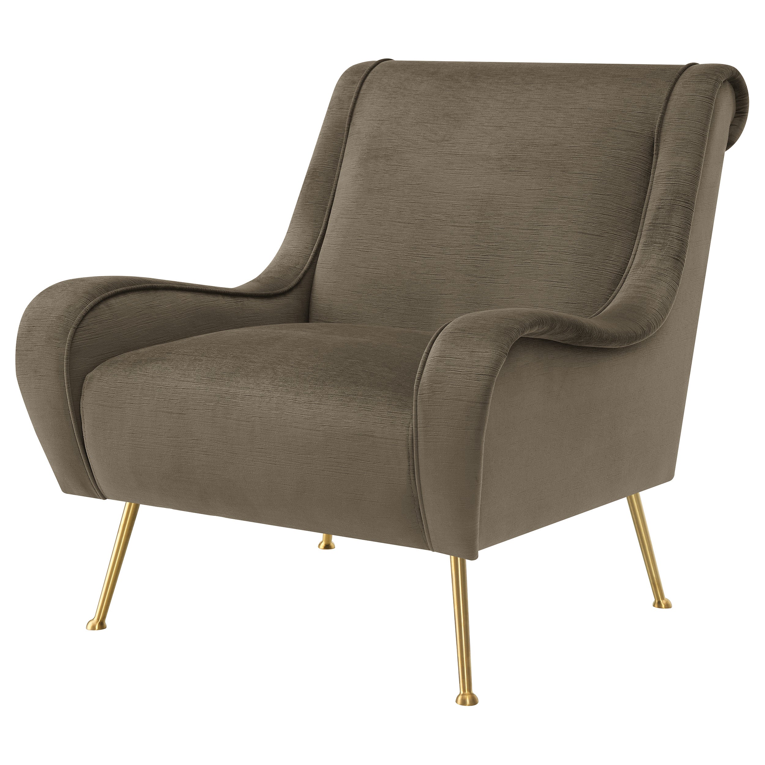 Ricci Upholstered Saddle Arm Accent Chair Stone