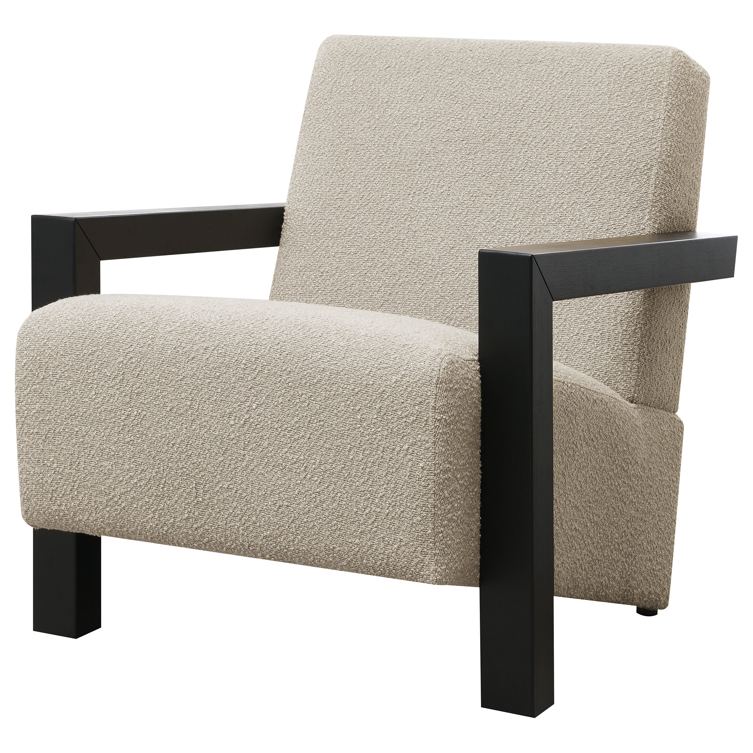 Fitzroy Boucle Upholstered Accent Arm Chair Ivory