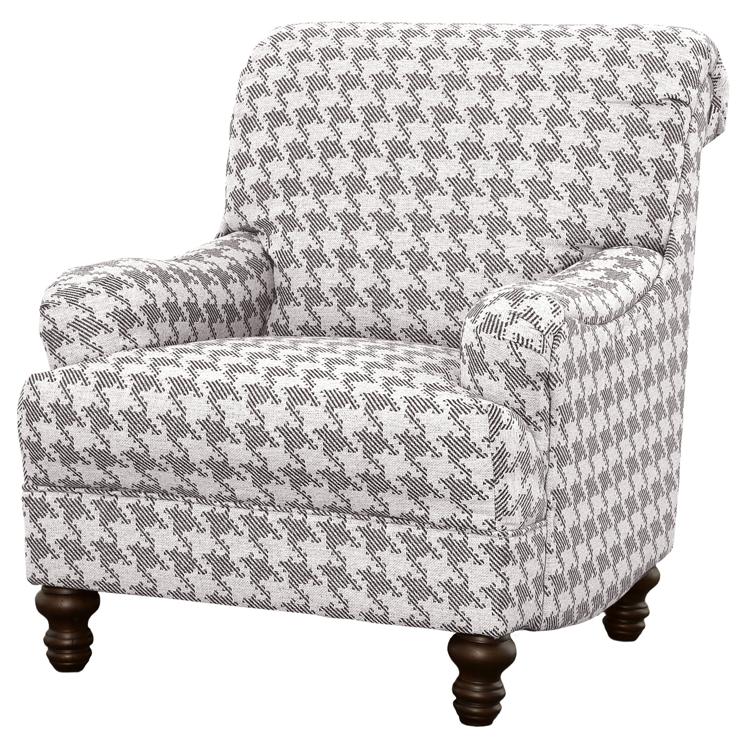 Glenn Upholstered English Arm Accent Chair Blue