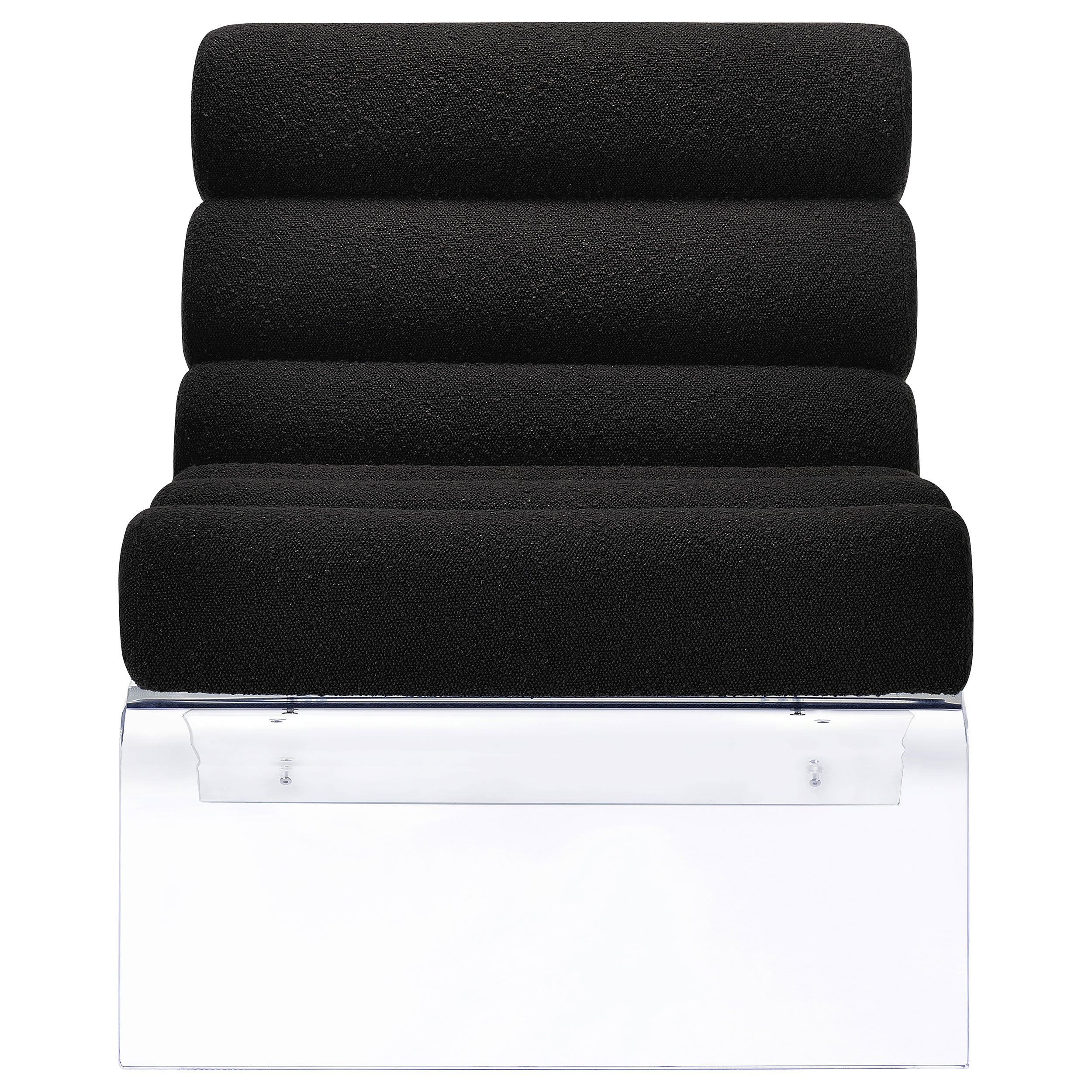 Serreta Boucle Upholstered Armless Acrylic Chair Ivory