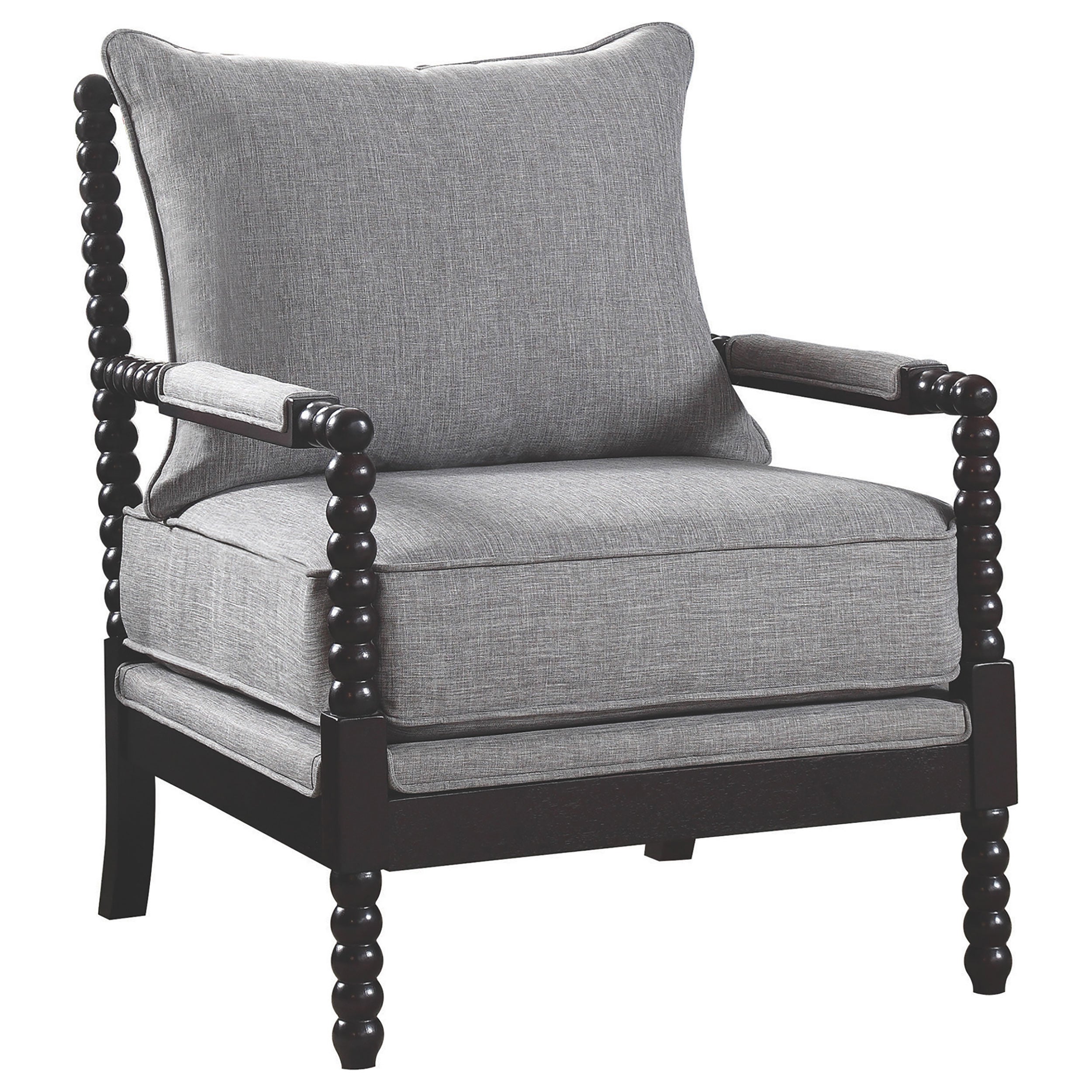 Blanchett Upholstered Bobbin Accent Chair White and Navy