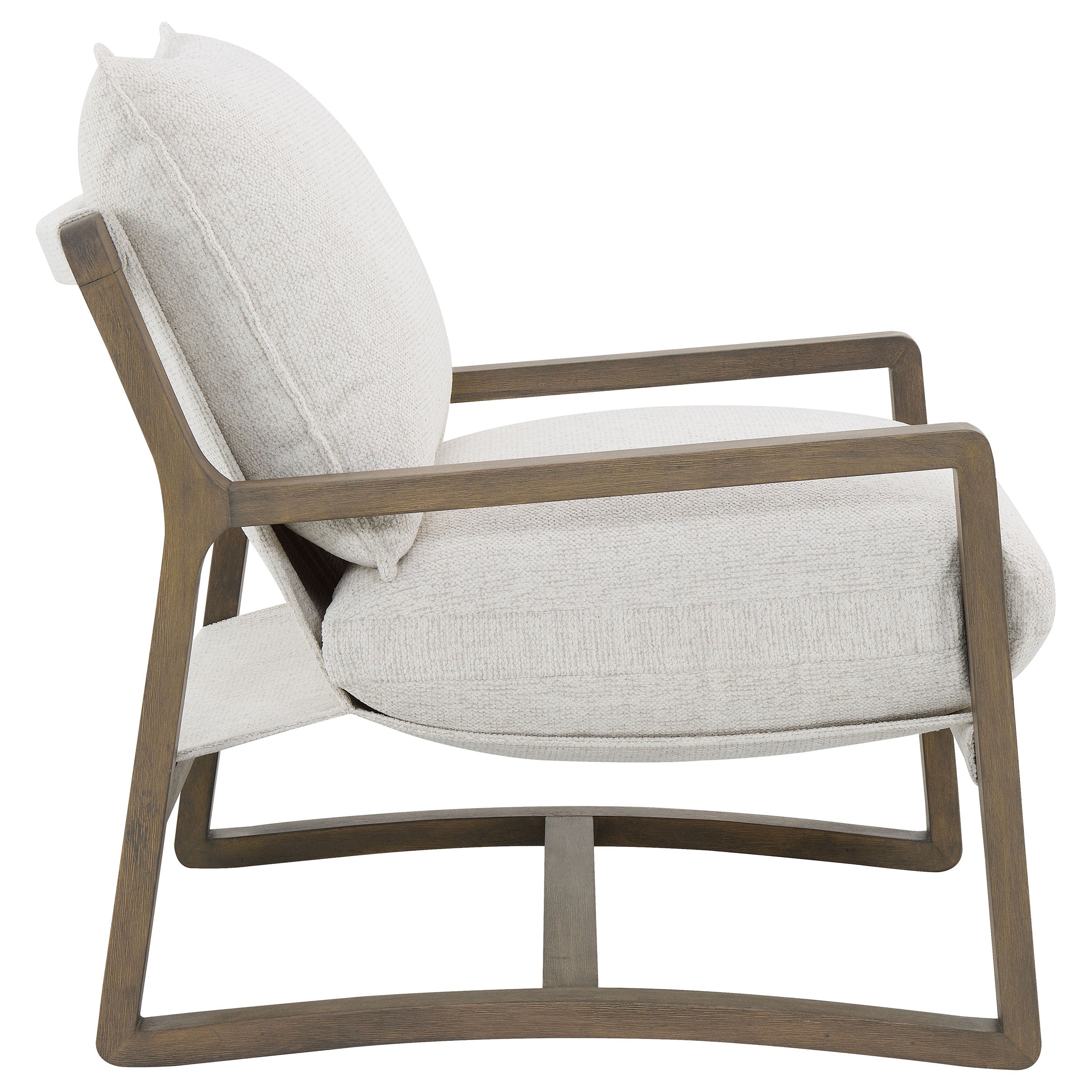 Remy Upholstered Wood Arm Accent Chair - Beige