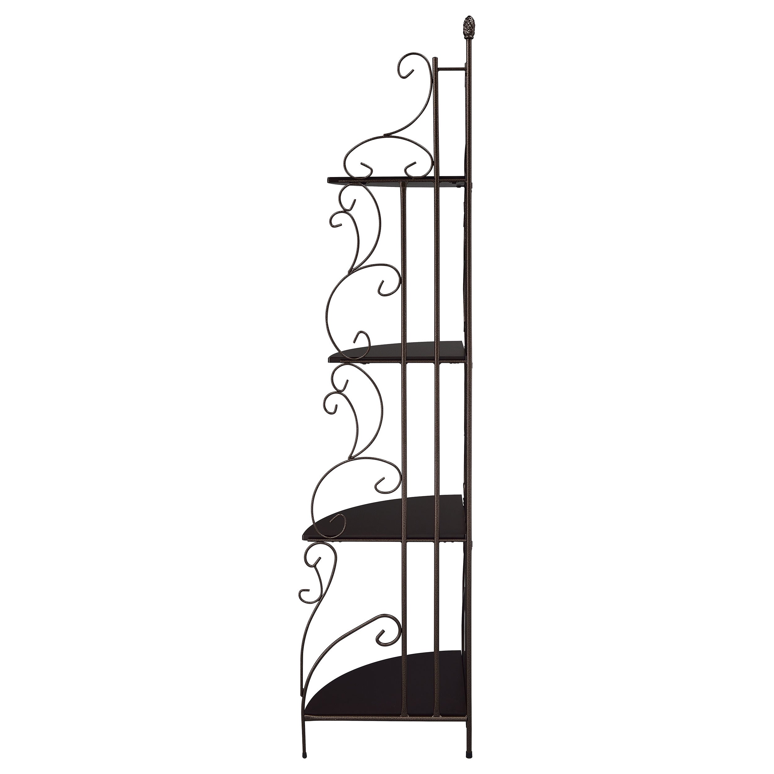 Poppy 74-inch 4-shelf Corner Bookshelf Copper and Cappuccino