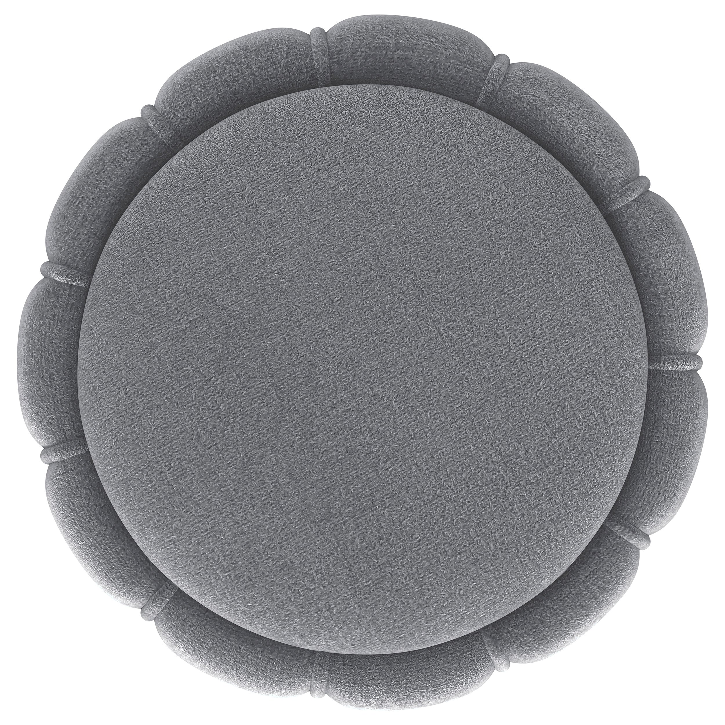 Sora Round Upholstered Ottoman Berry